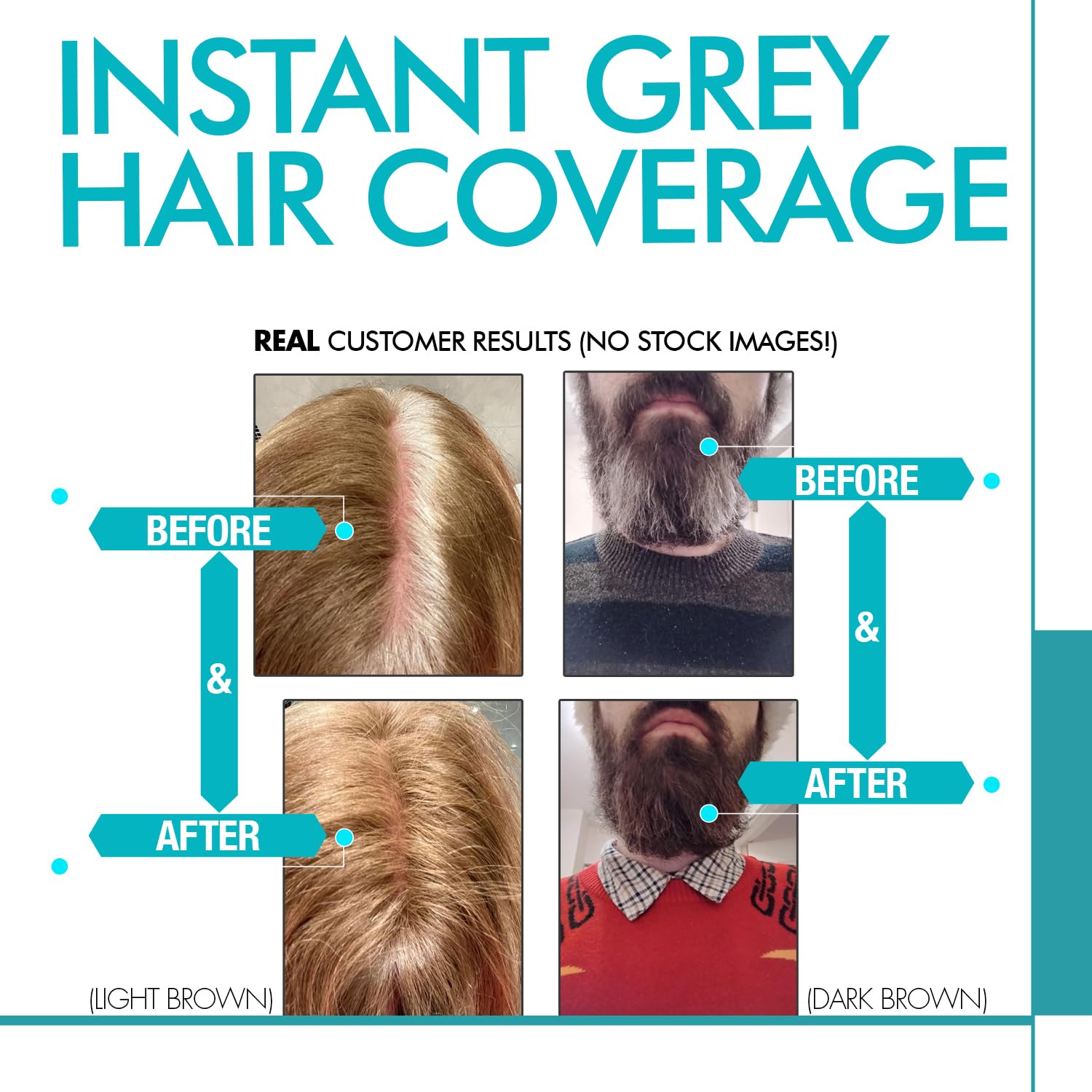Hair Genetics Root Cover Up Dark Brown, Hide Your Grey Roots and Bald Spots Quickly and Easily, Natural Looking Root Touch Up Powder Defines and Fills in Eyebrows (Dark Brown)…