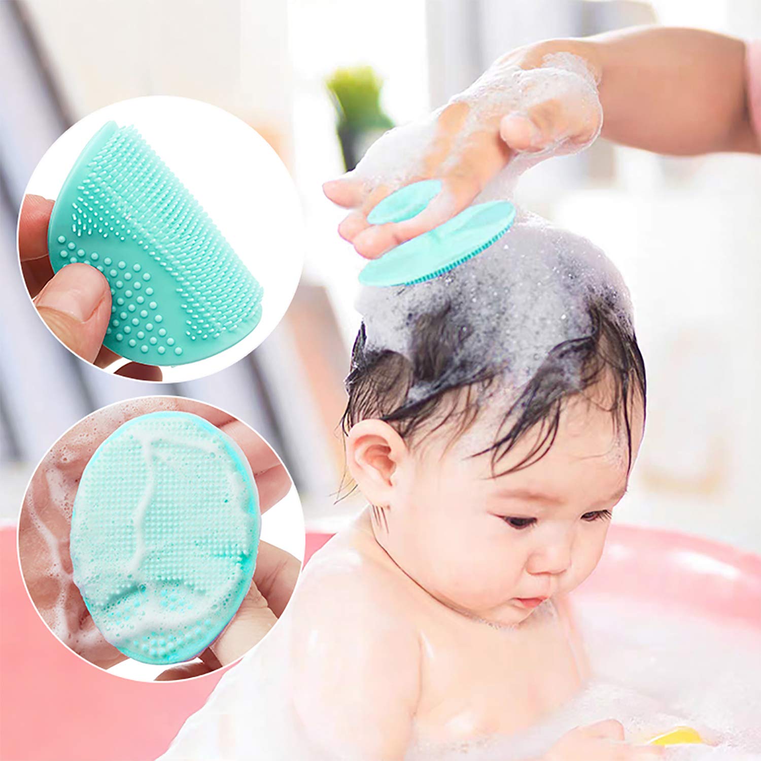 HieerBus Soft Silicone Face Scrubber,Facial Cleansing Brush,Facial Exfoliation Scrub for Massage Pore Cleansing Blackhead Removing Deep Scrubbing for All Kinds of Skins (2ed-White + Grey)
