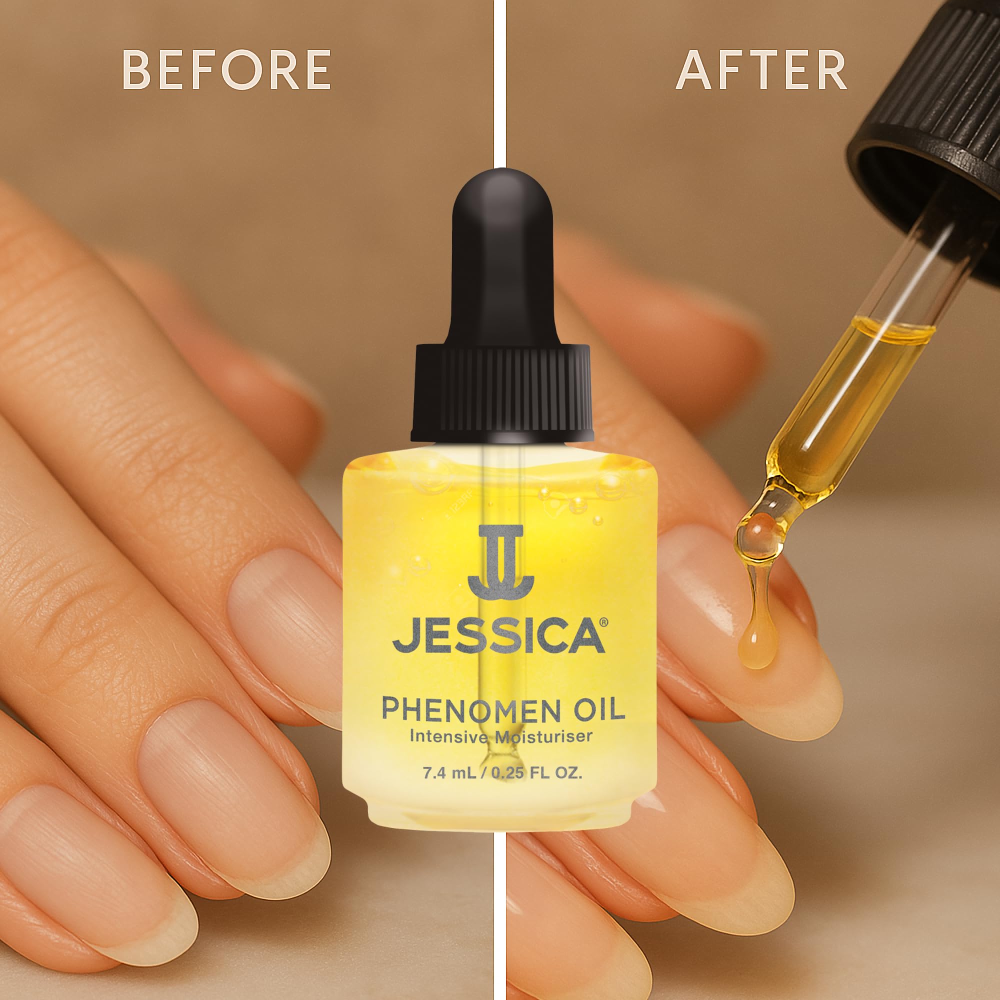 JESSICA Midi Phenomen Cuticle Oil for Nails, Intensive Moisturiser, Natural Jojoba, Almond and Rice Oils, Heals, Rehydrates, 7.4ml
