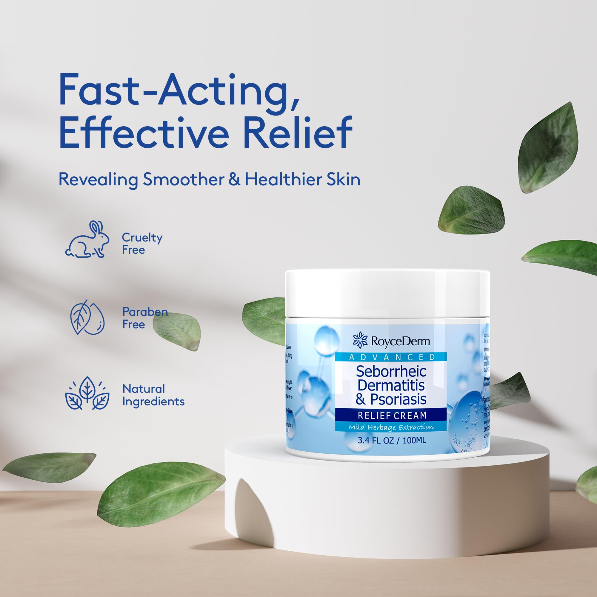 Seborrheic Dermatitis & Psoriasis Cream, Scalp Relief for Psoriasis, Folliculitis, Dry Scalp, Dandruff, Seborrheic Dermatitis, Anti-Itch Cream, Provides Soothing Relief