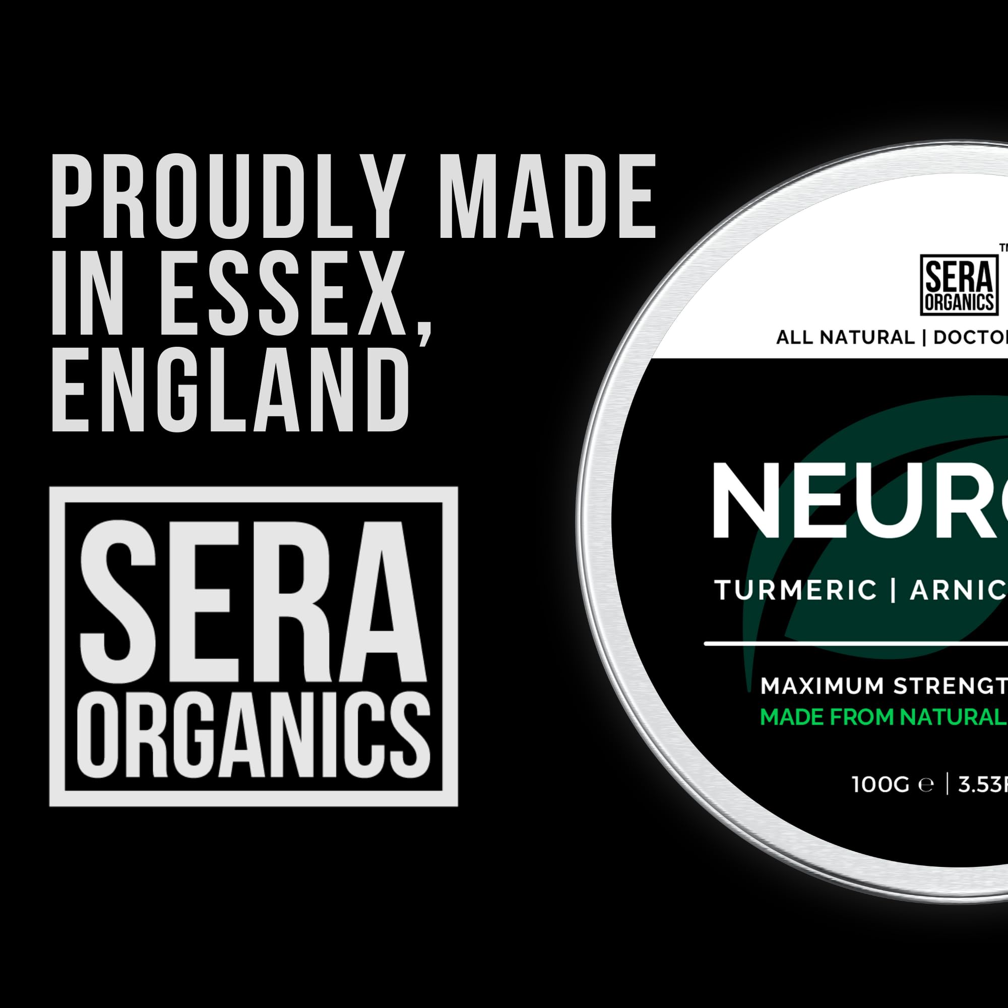 Neuropathy Cream – Max Strength Balm with Turmeric, Arnica & Menthol – Soothing & Hydrating Care for Feet, Hands, Legs & Toes – Fast-Absorbing, Non-Greasy Formula (100g) by Sera Organics