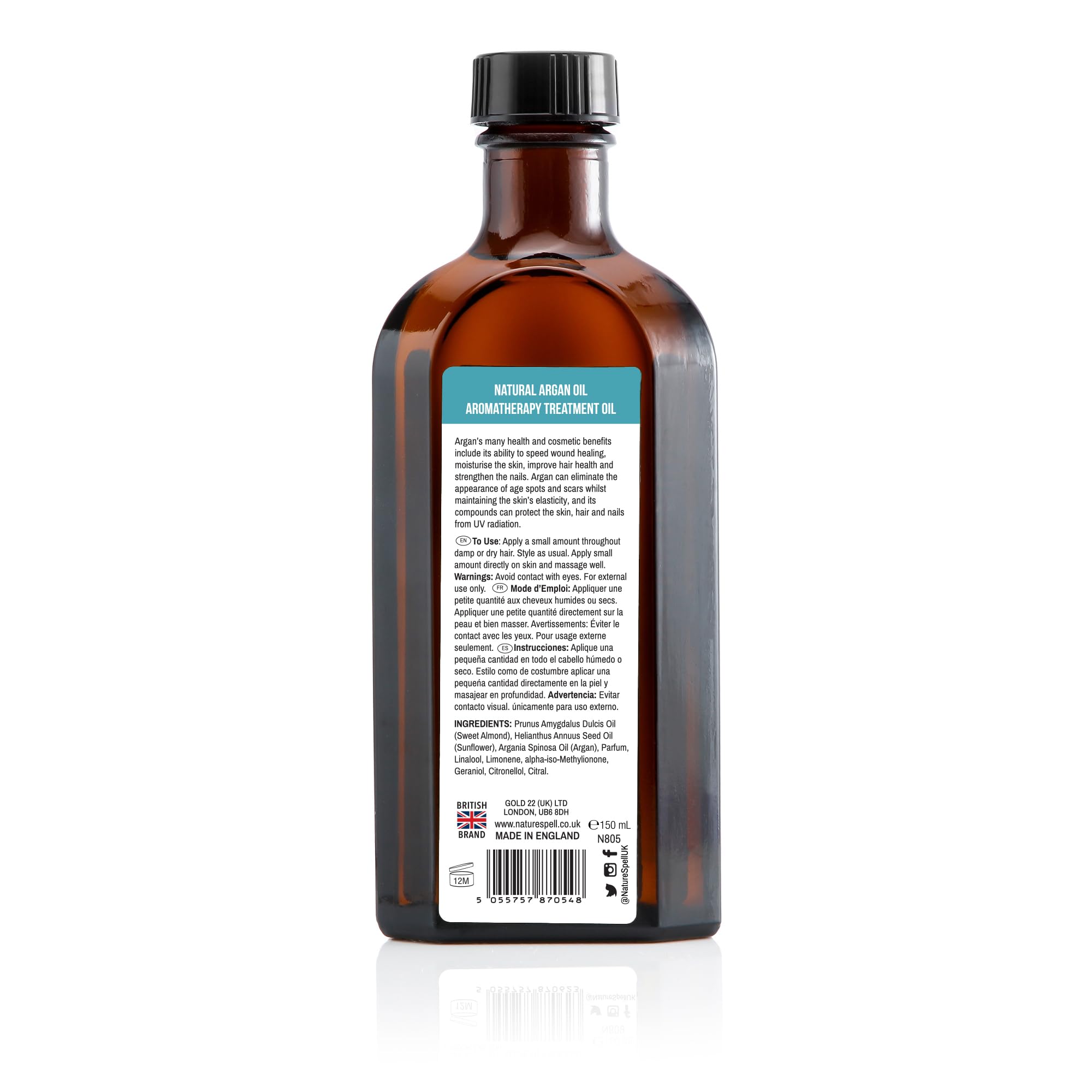 Nature Spell Argan Oil for Hair & Body, Targets Split Ends & Reduces Appearance of Scars, 5.07 Fl Oz