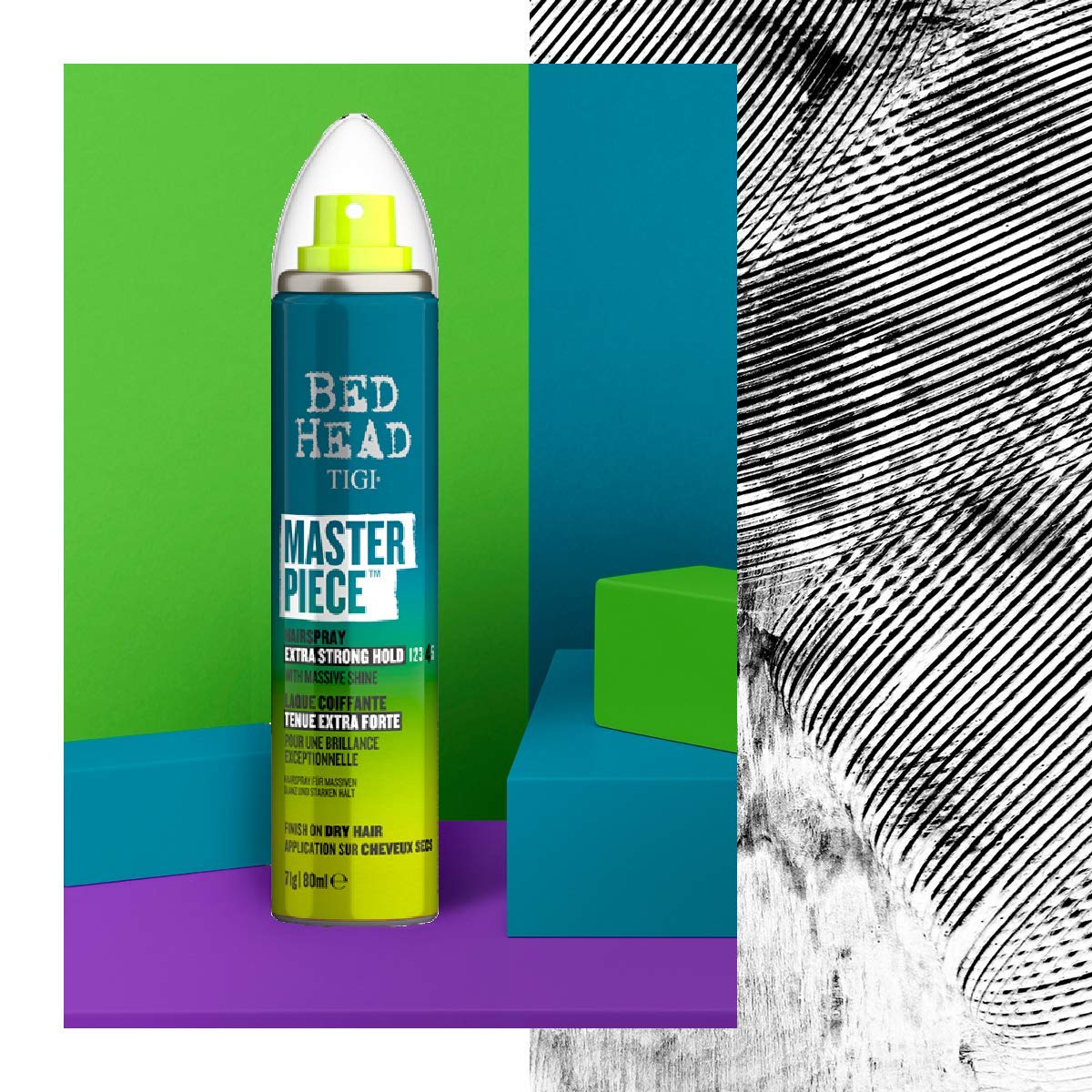 Bed Head by TIGI - Masterpiece Shiny Hairspray - Strong Hold - High Shine Finish - Travel Size Hair Styling - 80 ml
