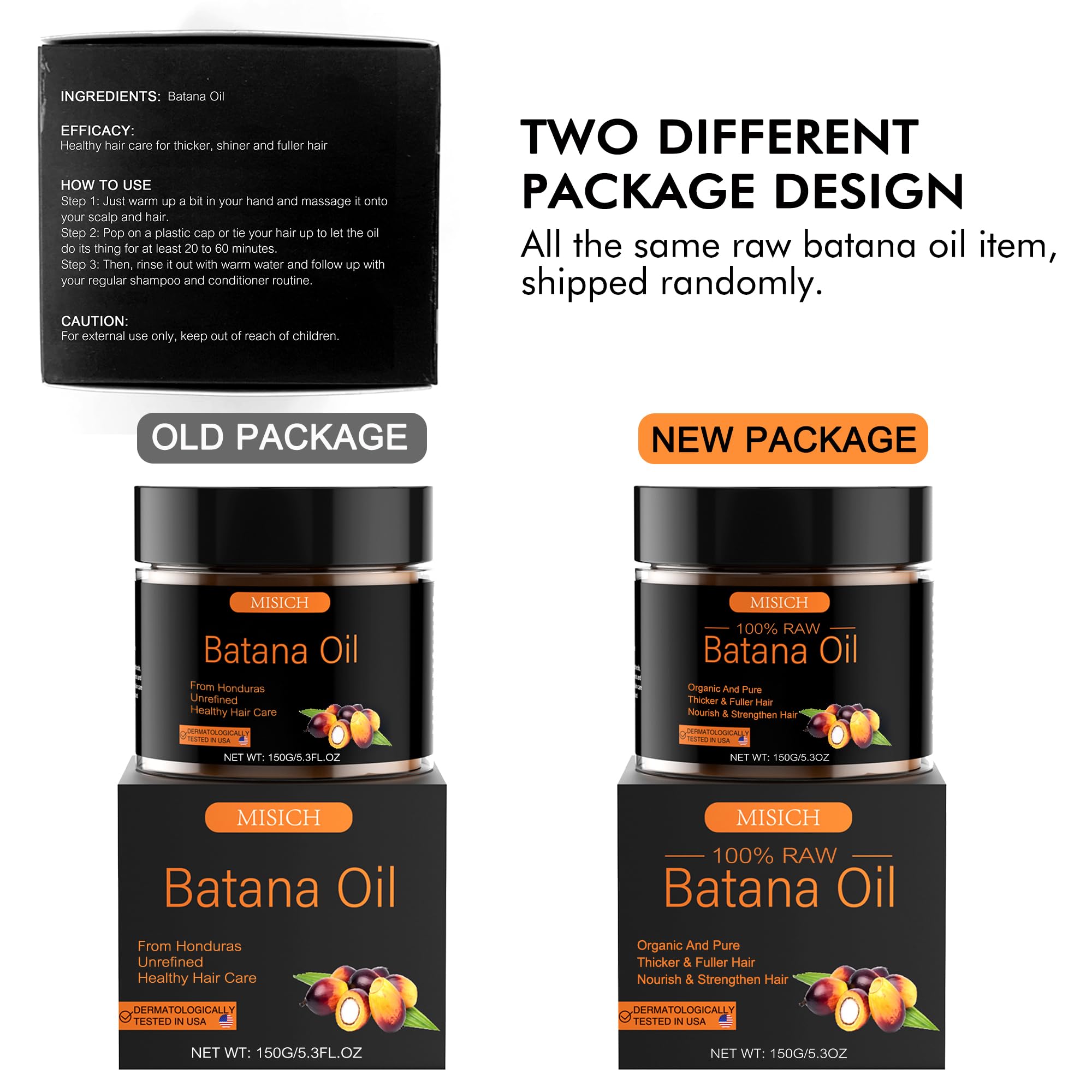 Raw Batana Oil for Hair Growth, 100% Natural Pure Dr. Sebi Botana Oil, Unrefined Organic Batana Hair Growth Oil for Prevent Hair Loss, Enhances Hair Thickness for Men & Women 5.3 oz
