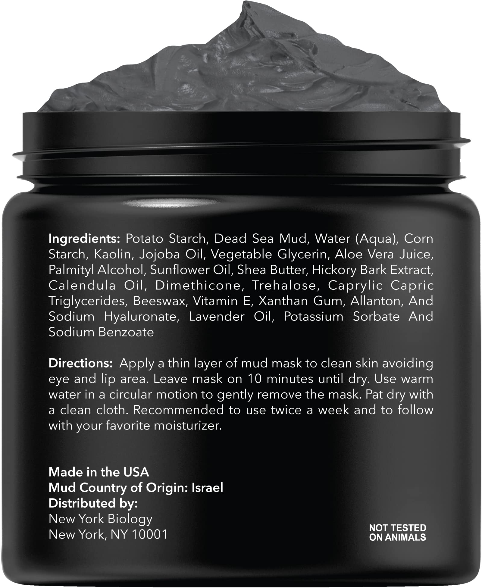 New York Biology Dead Sea Mud for Face and Body - Spa Quality Pore Reducer for Acne, Blackheads and Oily Skin, Natural Skincare for Women, Men - Tightens Skin for A Healthier Complexion - 250 g