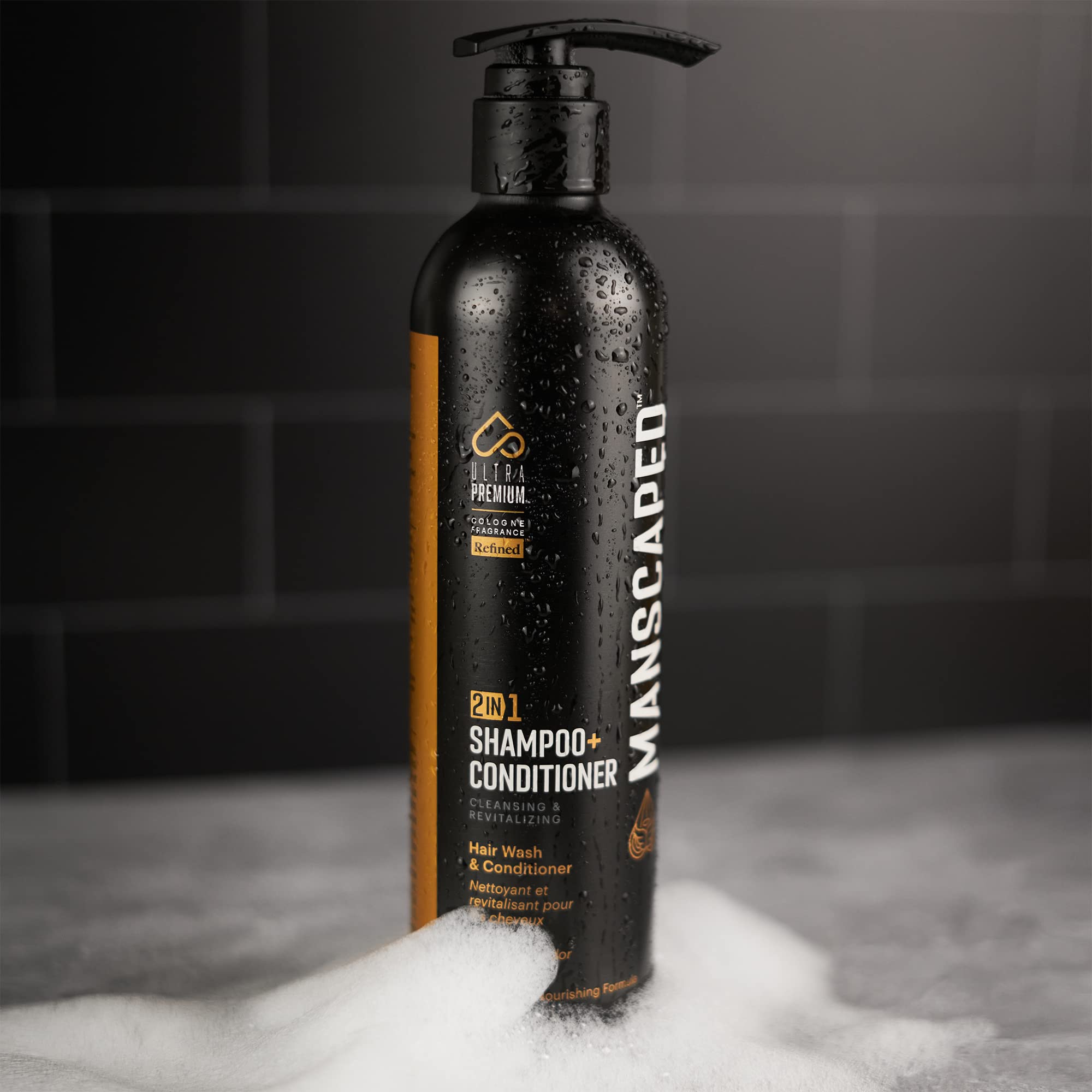 MANSCAPED® 2 In 1 Shampoo & Conditioner, UltraPremium Formula Infused with Sea Kelp, Coconut Water, Aloe for Nourishing and Hydrating Hair (16 oz Bottle)