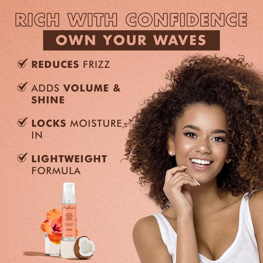 Shea Moisture Coconut and Hibiscus Frizz-Free Curl Mousse 220 ml