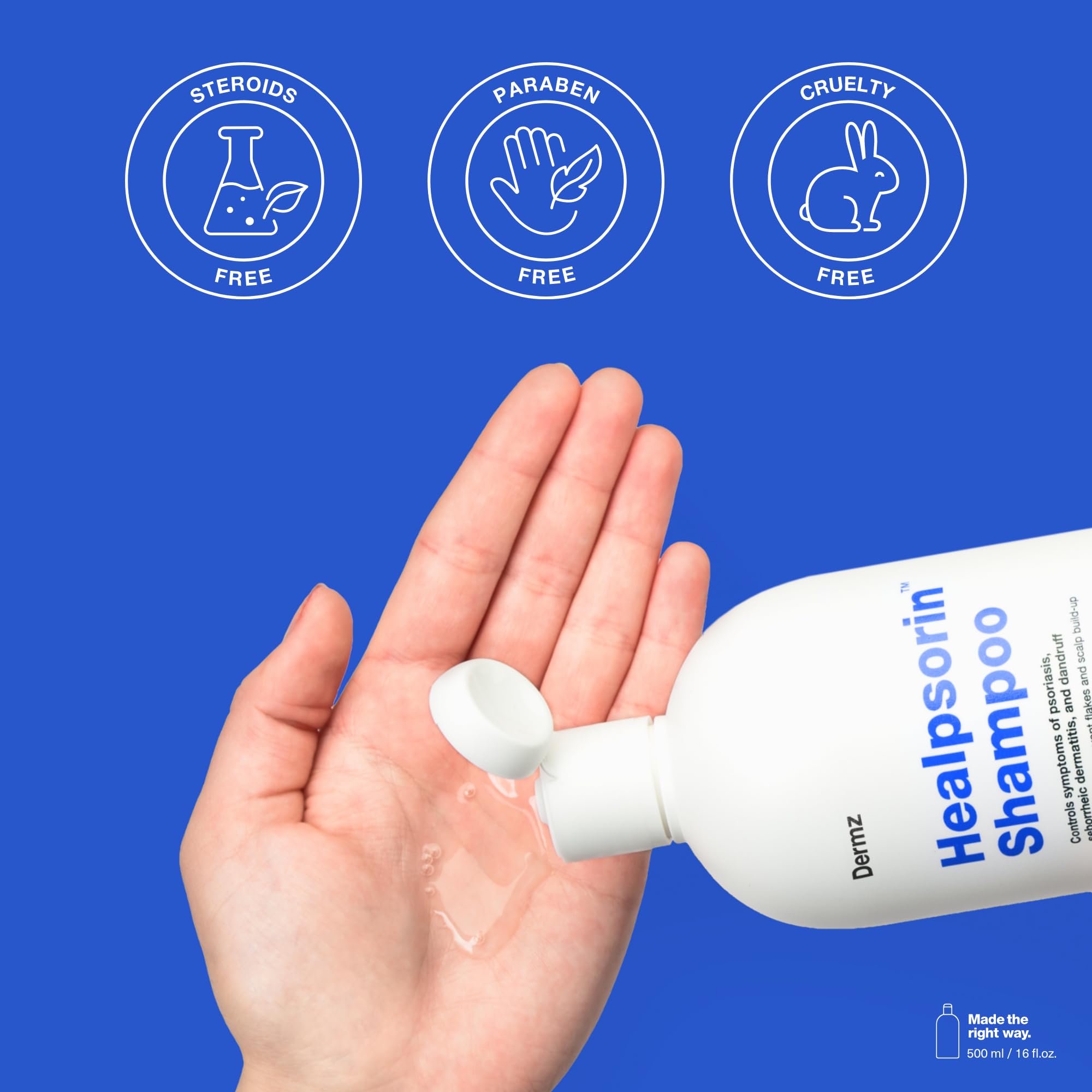 Healpsorin Psoriasis Anti Dandruff Shampoo. Flaky Scalp Psoriasis Treatment. Helps with Eczema, Dermatitis & Itchy Dry Scalp. Salicylic Acid Shampoo. Contains Dermosoft® 1%. 500ml