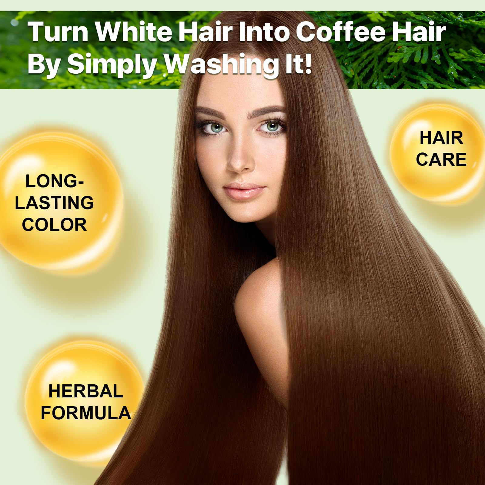 3-in-1 Herbal Hair Dye Shampoo, Herbal Dye Shampoo Deeply Nourishing, Coffee Hair Color Solution for Women & Men
