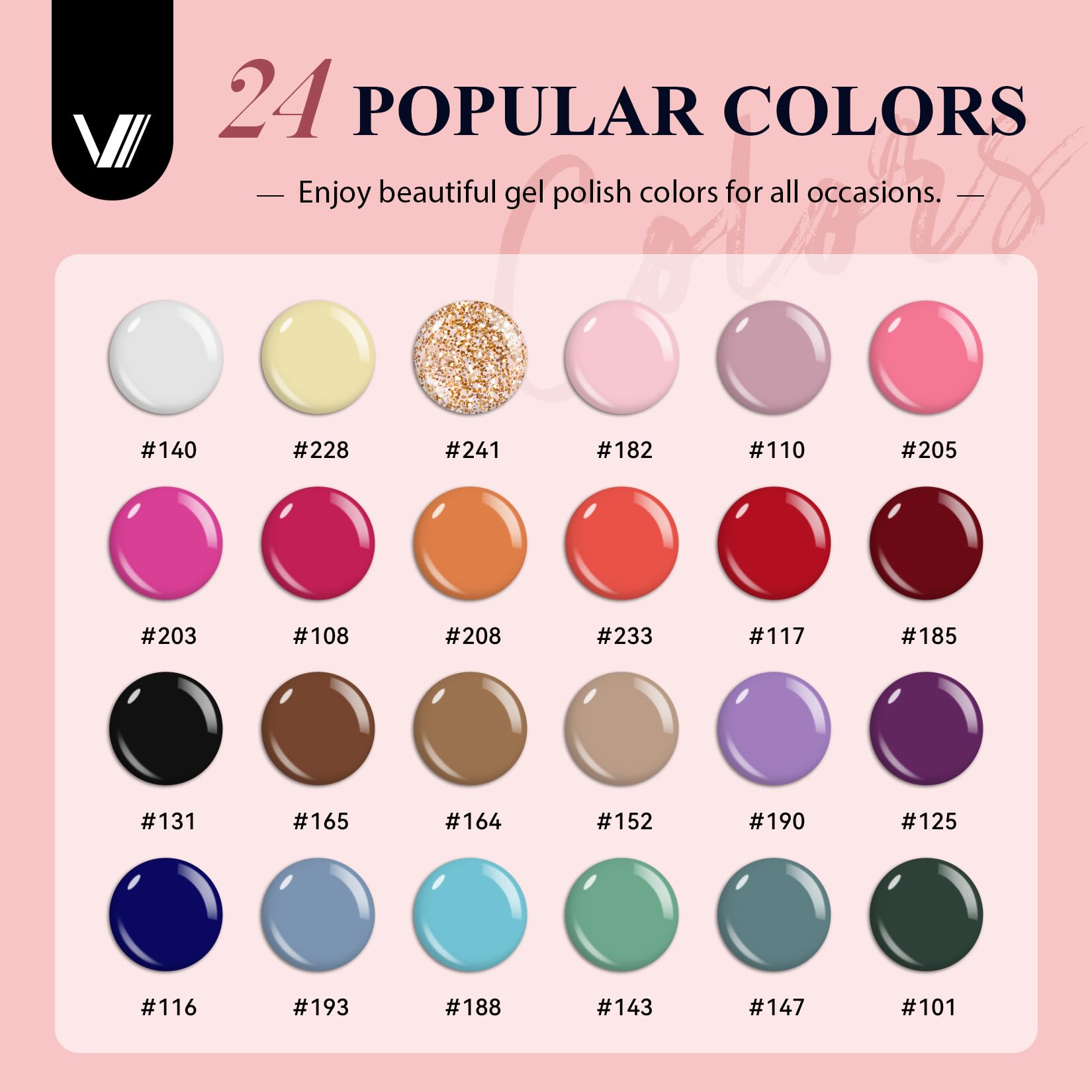 VANREESA Gel Nail Polish Set with Lamp Starter Kit 24 Colours Nude Pink Red Brown Complete Gel Nail Kit for Beginners U V Nail Polish Set Salon Set Manicure Tools Gifts for Women