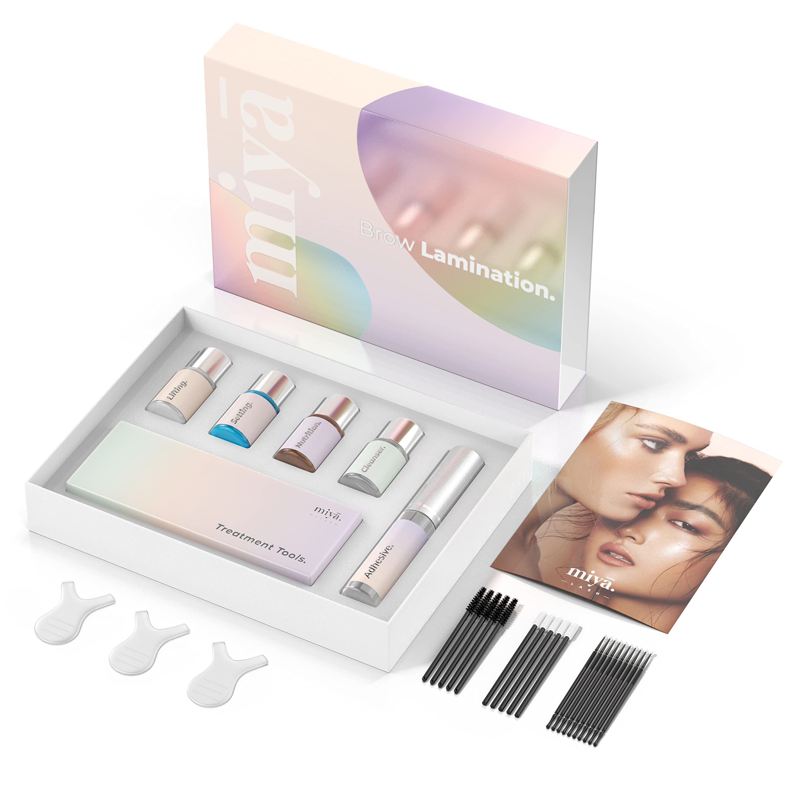 MIYA LASH | Brow Lamination Kit | Professional Eyebrow Lamination with Keratin | DIY Brow Lift Kit | Fuller, Thicker Brows for 6 weeks | Easy to Use | Includes Instruction, Treatment Tools & Brushes