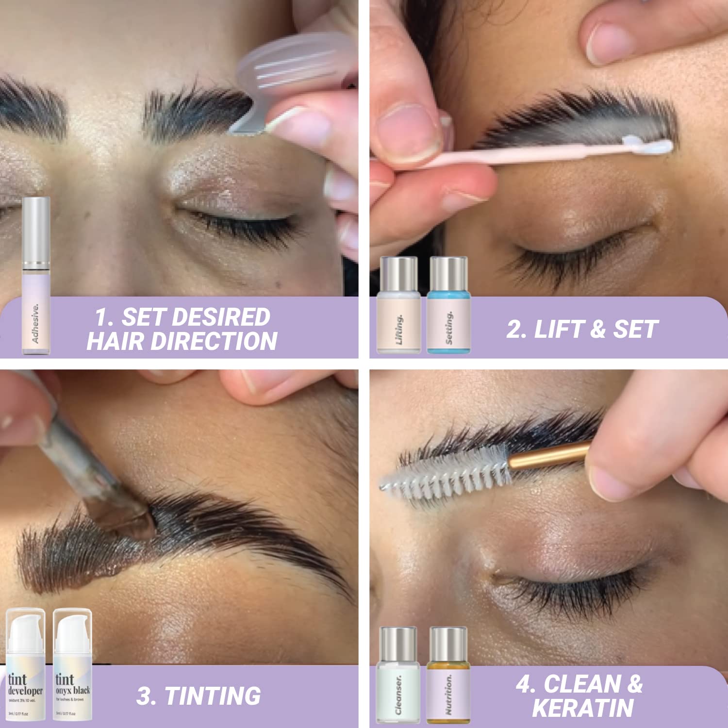 Lash Lift and Tint Kit | Brow Lamination and Tint Kit | MIYA LASH | All in 1 Eyelash and Eyebrow Lift Kit with Black Colour Tint | Keratin Lash Perm LVL | Beginner Friendly | All Tools Included