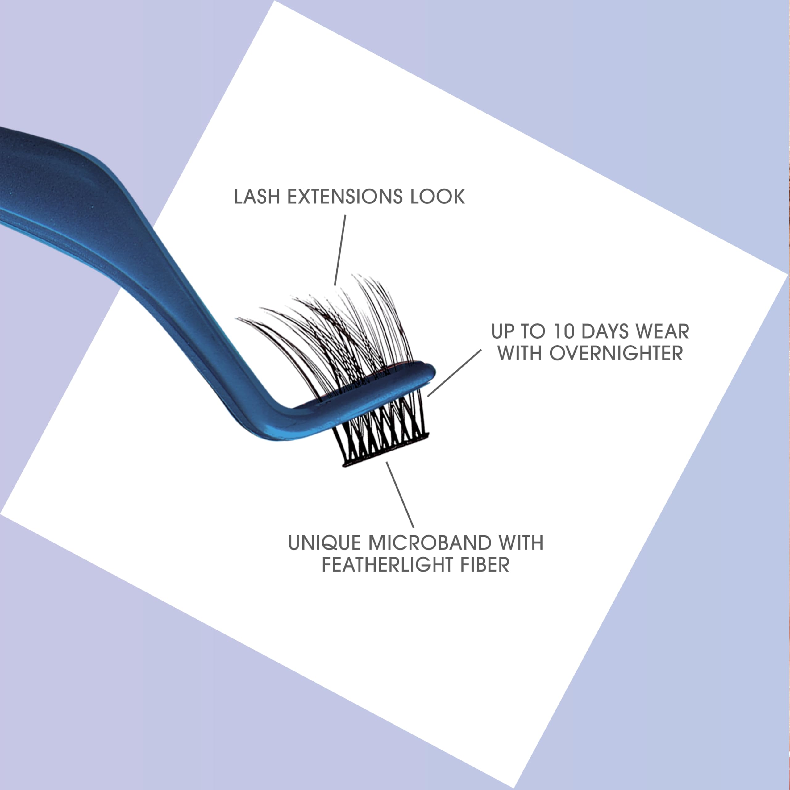 KISS Falscara DIY Eyelash Extension Lengthening Wisps - Featherlight Synthetic Reusable Artificial Eyelashes Multipack of 24 Mini Lash Clusters for that Authentic Eyelash Extension Look