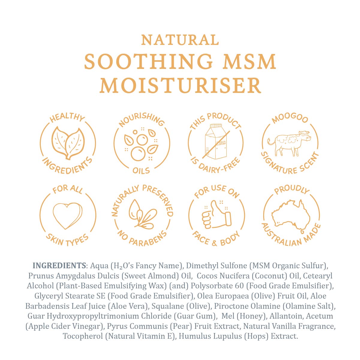 MooGoo Soothing MSM Moisturiser - Calming Face & Body Moisturiser for Sensitive, Red or Sunburnt, Irritated Skin Including Eczema, Psoriasis & Rosacea 200g / 7oz.