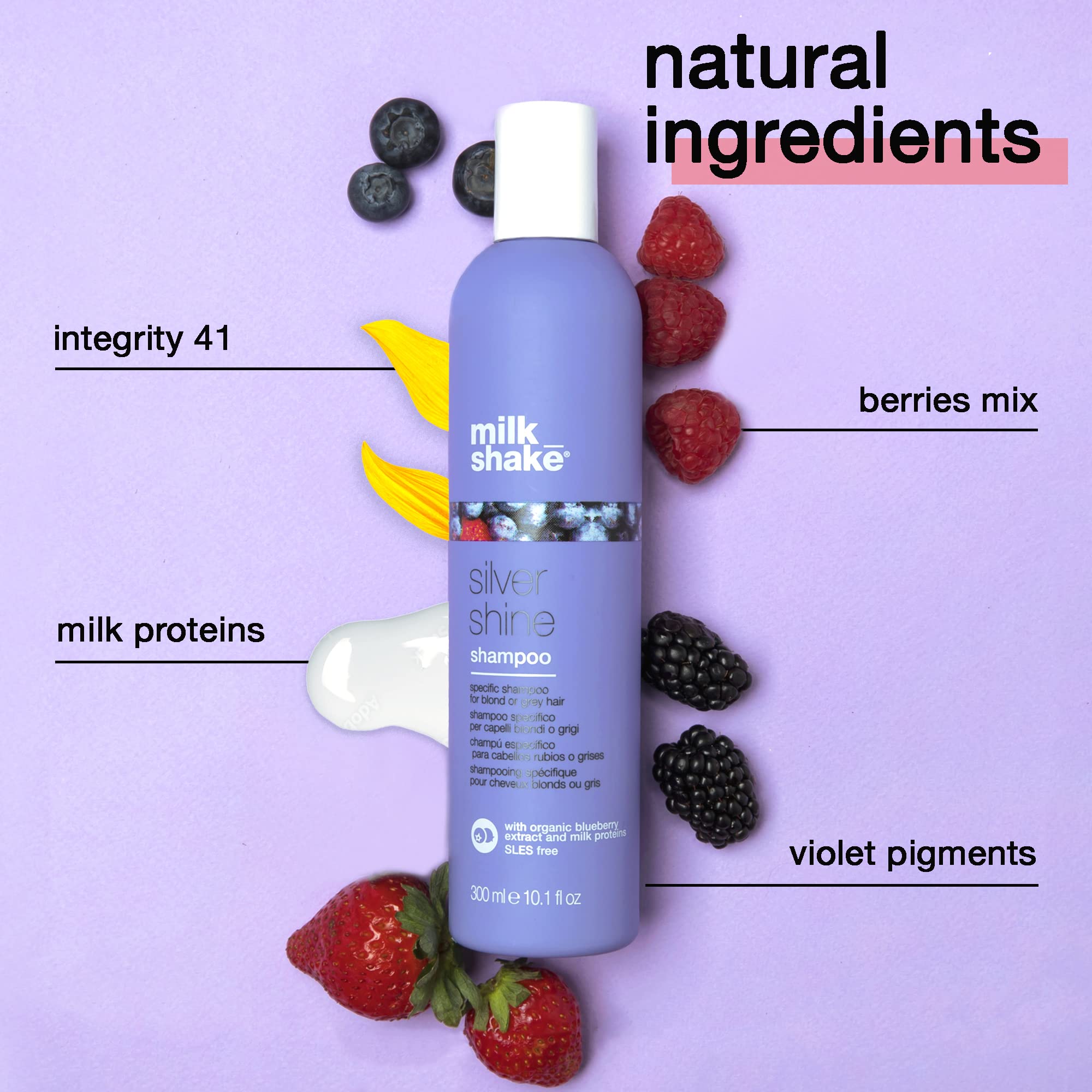 milk_shake Silver Shine Light Shampoo 1000 ml, grey, (Pack of 1)