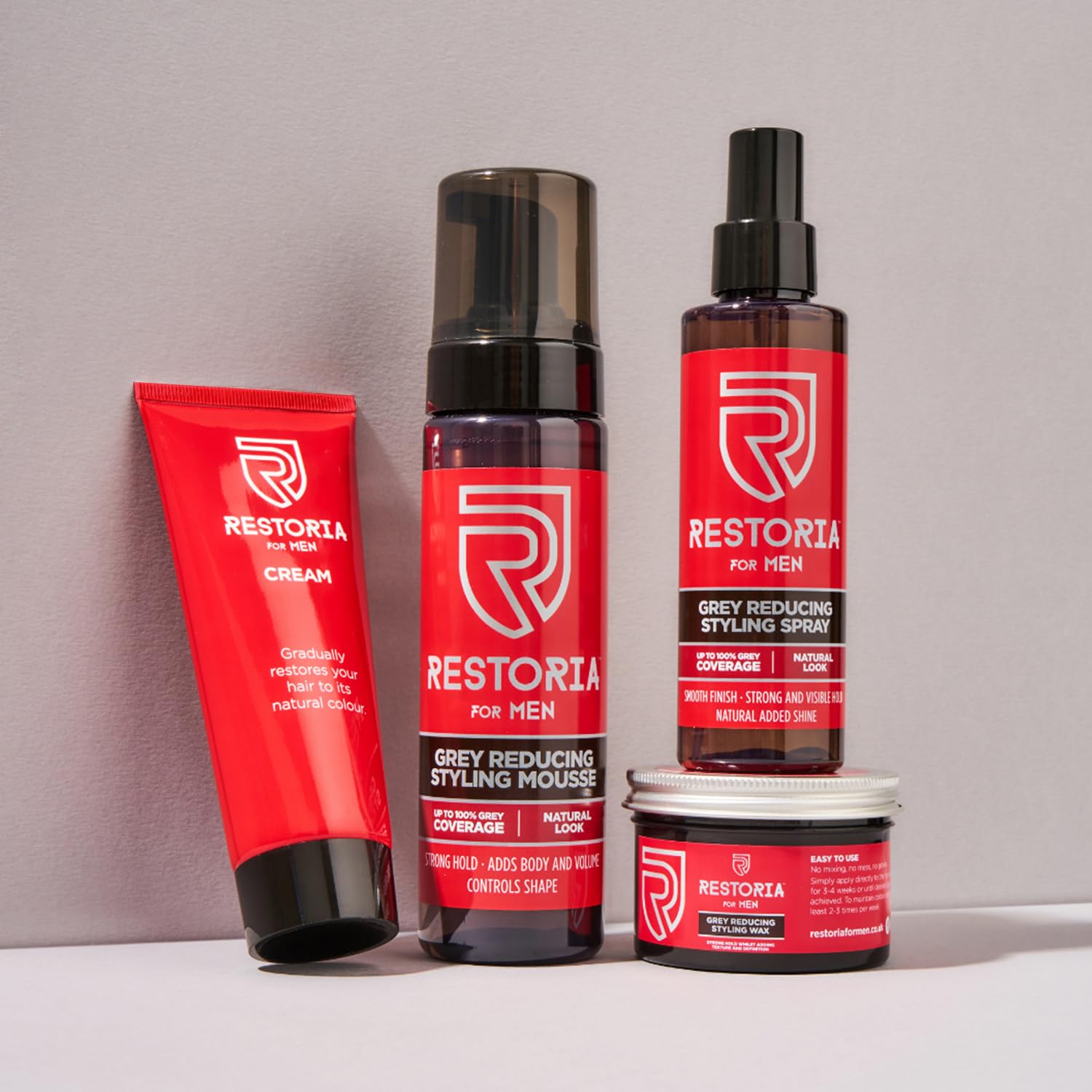 Restoria Grey Reducing Cream for Men - Hair Cream for Restoring Natural Hair Colour Gradually, Up to 100% Grey Coverage - Vegan, 100ml