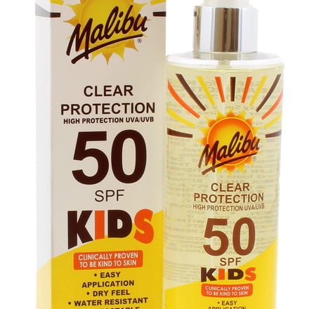 MALIBU 250ML SPF 50 KIDS CLEAR PROTECTION SPRAY PUMP (EN;ES)