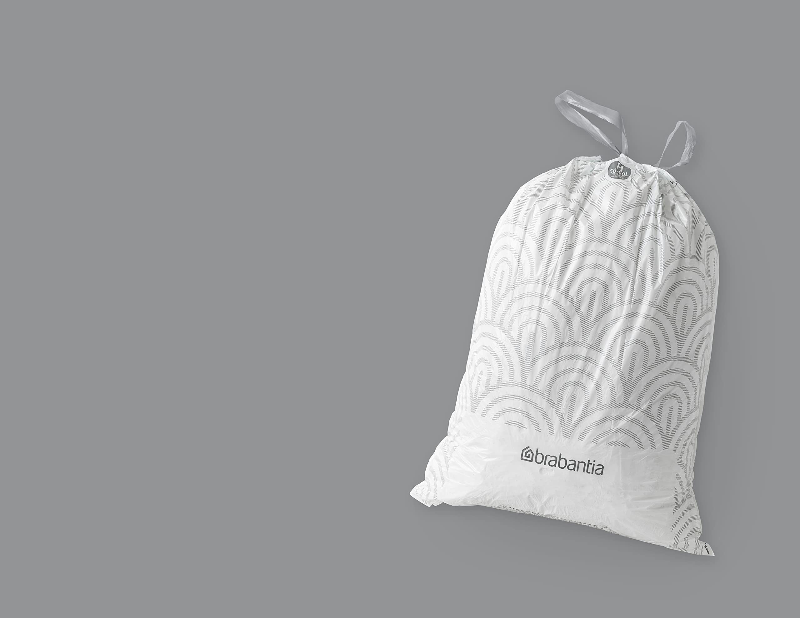 Brabantia PerfectFit Trash Bags (Size H/13.2-16 Gal) Thick Plastic Trash Can Liners with Drawstring Handles (120 Bags)