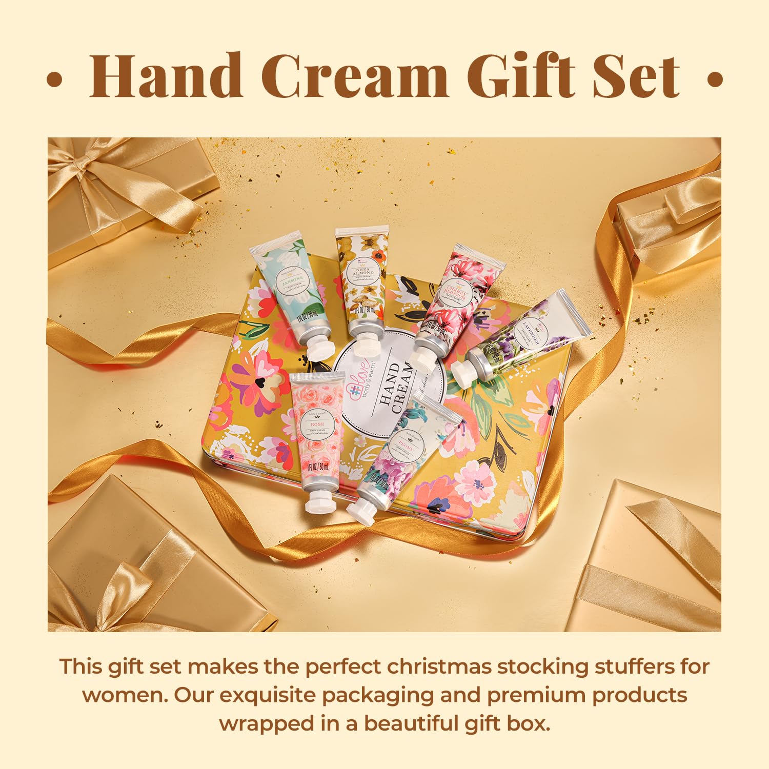 Hand Cream Gift Set, Gifts for Women, Hand Cream Set Enriched with Shea Butter and Glycerin for Dry Hands, Pack of 6 Hand Lotion Travel Size Hand Cream, Valentine's Mothers Gift Sets