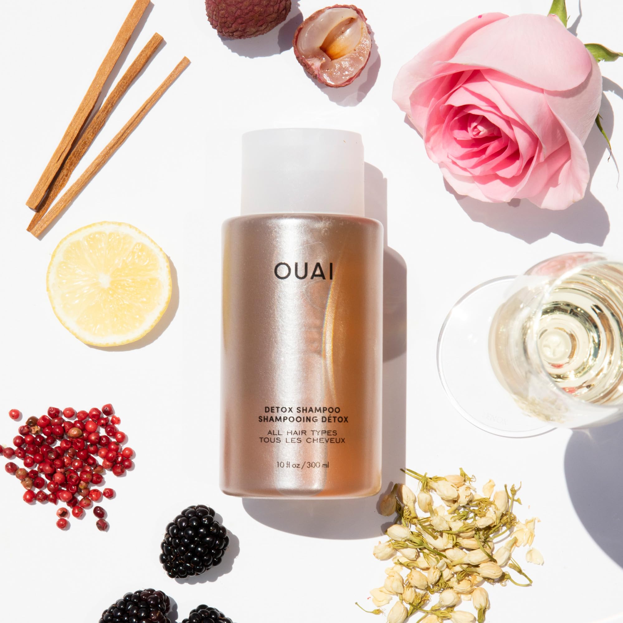 OUAI Detox Shampoo Travel Size - Clarifying and Removing Build Up, Dirt, Oil, Product and Hard Water - Apple Cider Vinegar & Keratin for Clean, Refreshed Hair - Sulfate-Free Hair Care - 89ml