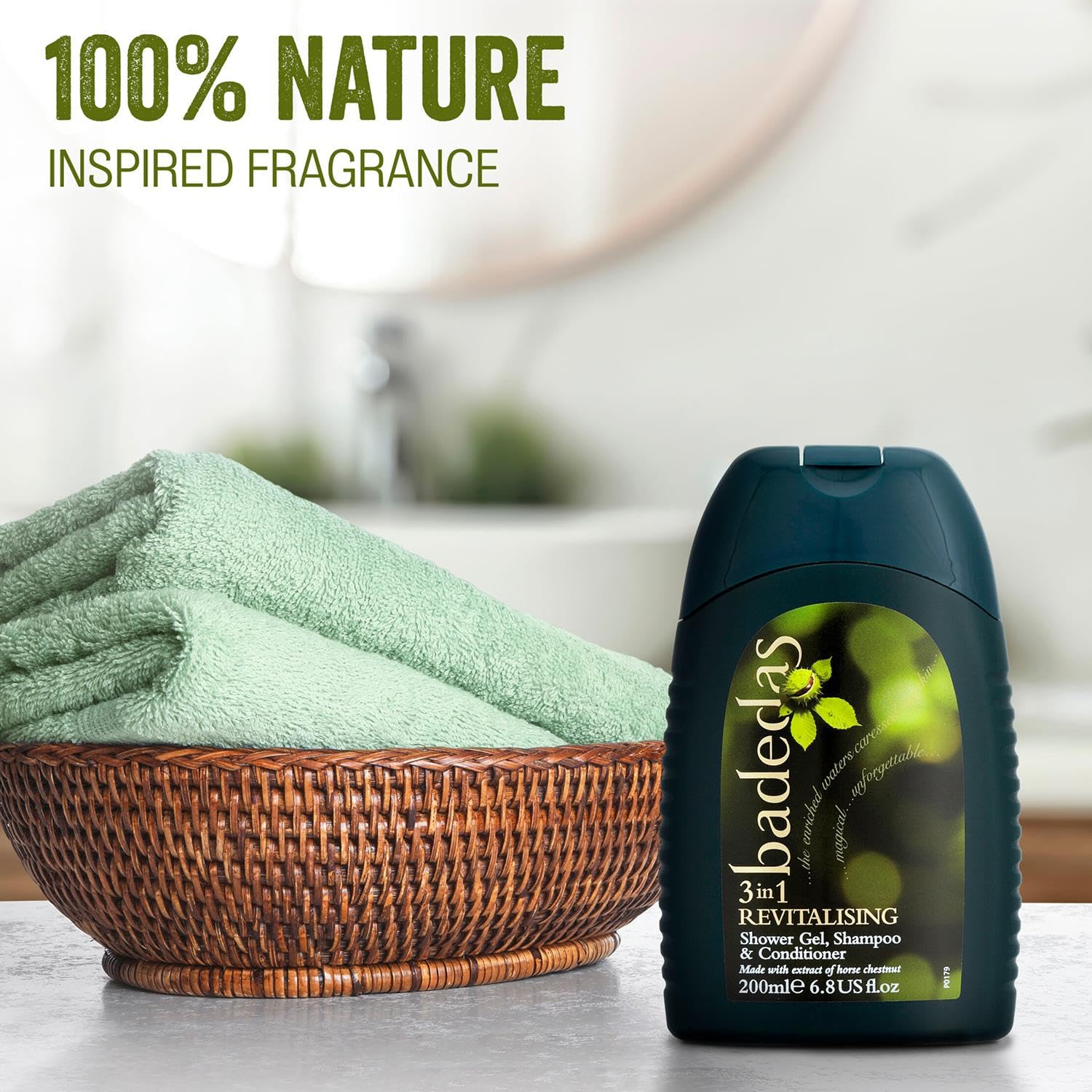 Badedas 3-in-1 Revitalizing Shower Gel Shampoo and Conditioner having a rich formulation with extract of horse chestnut and the distinctive Badedas Fragrance, 200 ml Pack of 12