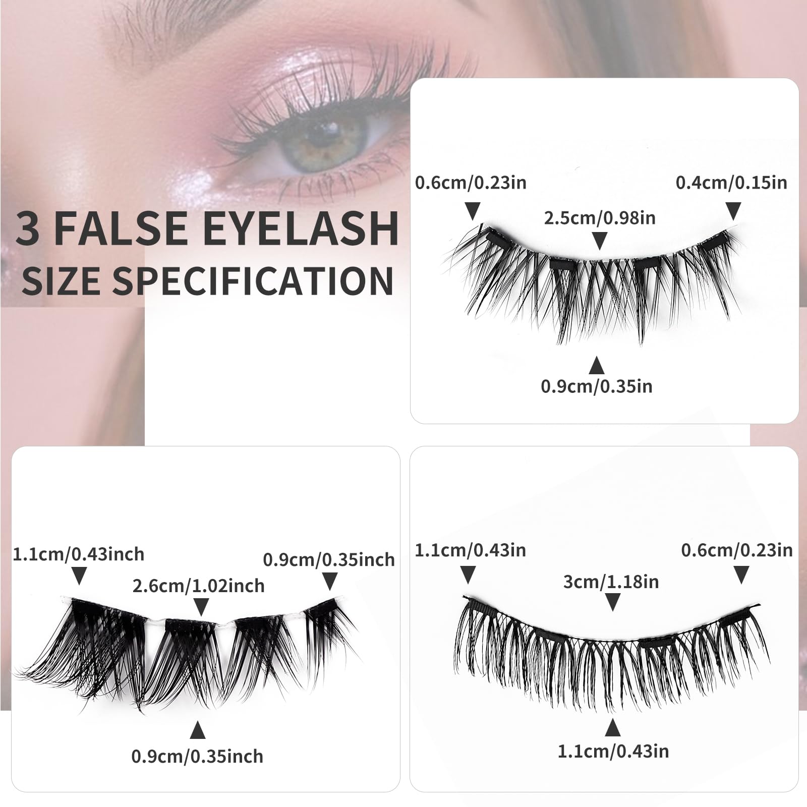 Magnetic Eyelashes with Applicator Best Magnetic Lashes Kit Natural Look 3D Magic Magnetic Eyelashes Reusable Magnetic Eyelashes without Eyeliner No Glue Needed False Eyelashes Magnetic for Party