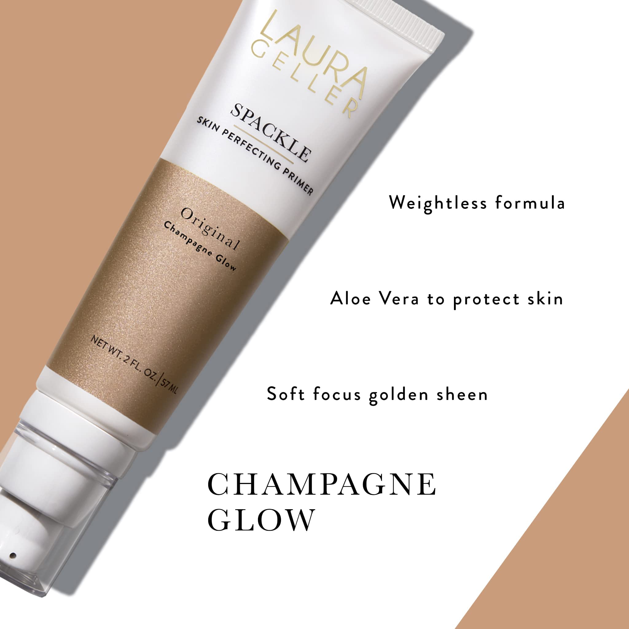 LAURA GELLER NEW YORK Spackle (Champagne Glow) Lightweight Makeup Primer - Skin Perfecting Face Primer with Hyaluronic Acid for Long-Lasting Hydration - 59ml