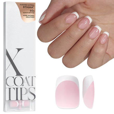 BTArtbox Extra Short Press on Nails- 150PCS XCOATTIPS French Tip False Nails, Soak Off Square Nail Tips, Pink Soft Gel Nail Tips for Gel Extensions in 15 Sizes