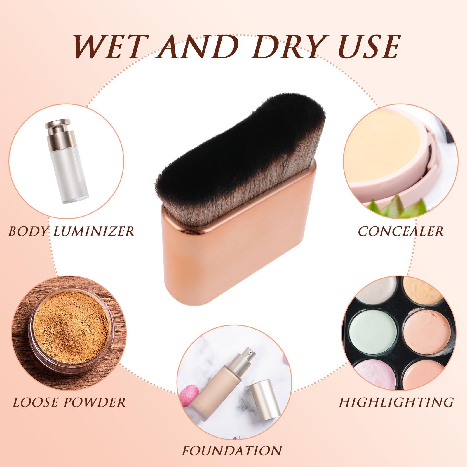 Tanning Brush, Body Makeup Brushes Self Tanner Brush Kabuki Foundation Brushes Makeup Blend & Blur Tan Applicator for Body & Leg Tanning for Tanners Mousse