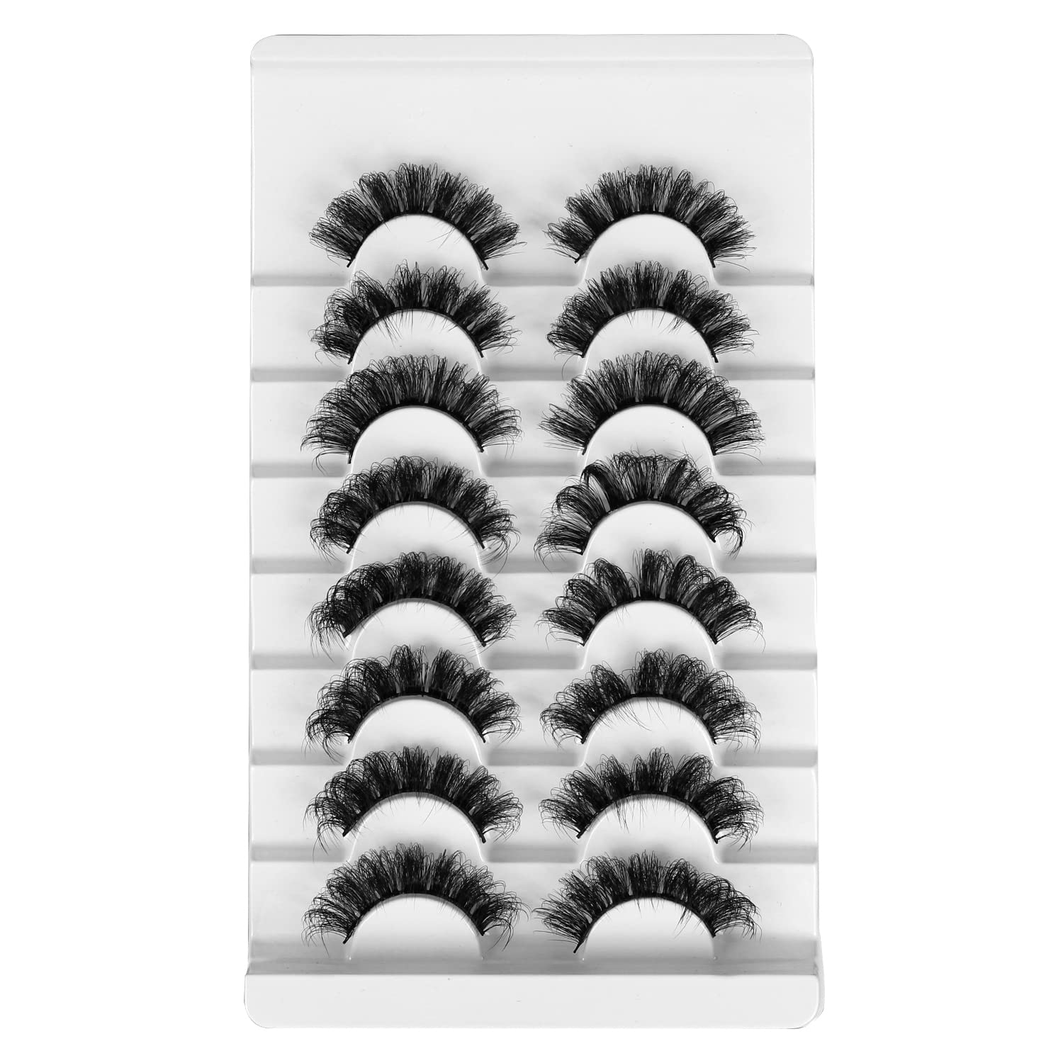 Leipple Mink Lashes Fluffy 8D False Eyelashes Natural Waterproof Thick Fluffy Fake Eyelashes 8 Pairs Cat Eye Lashes(QZ-04)