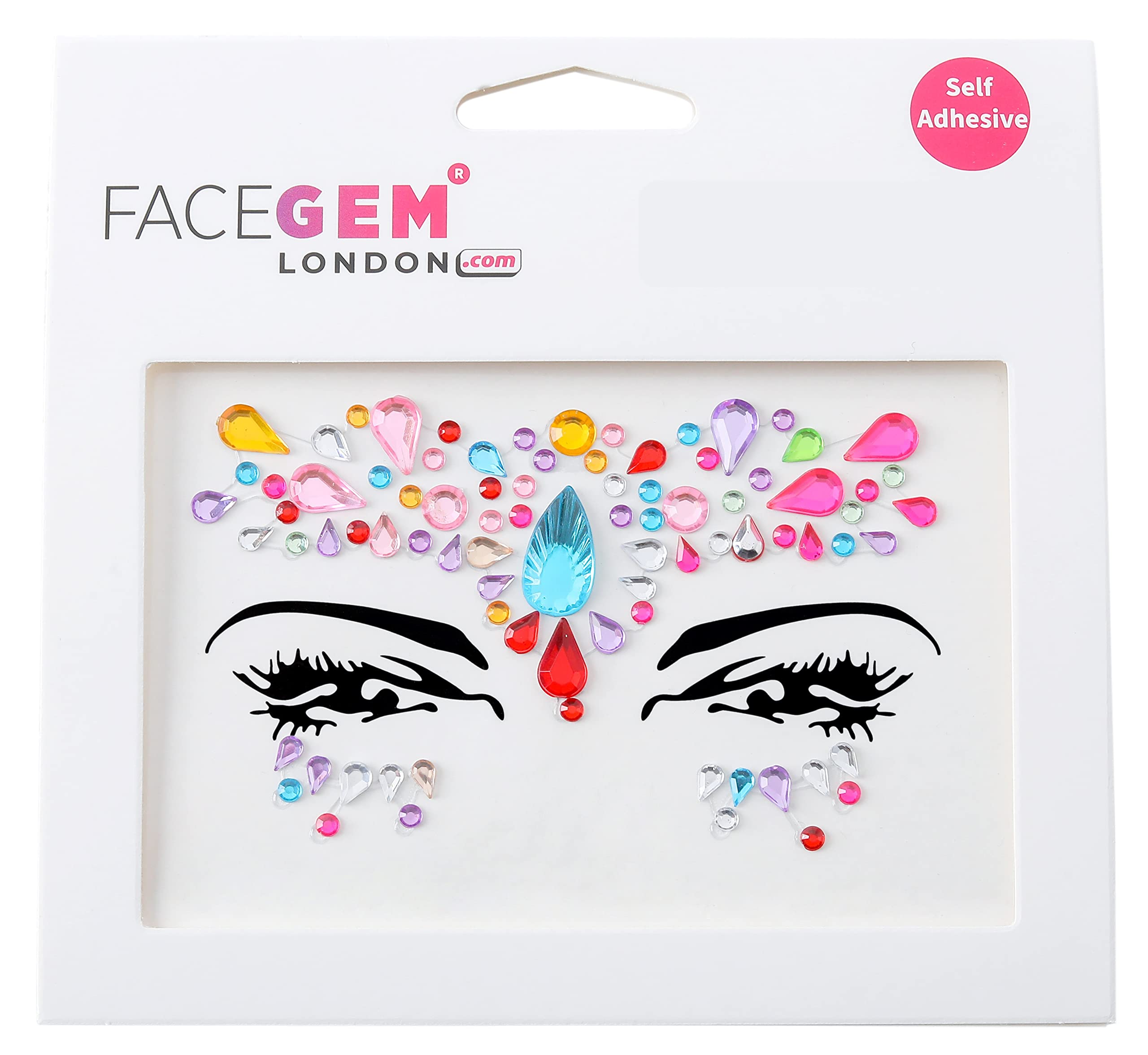 Face Gems Adhesive Glitter Jewel Tattoo Sticker Festival Gems Rave Party Body Make Up (32 PCS)