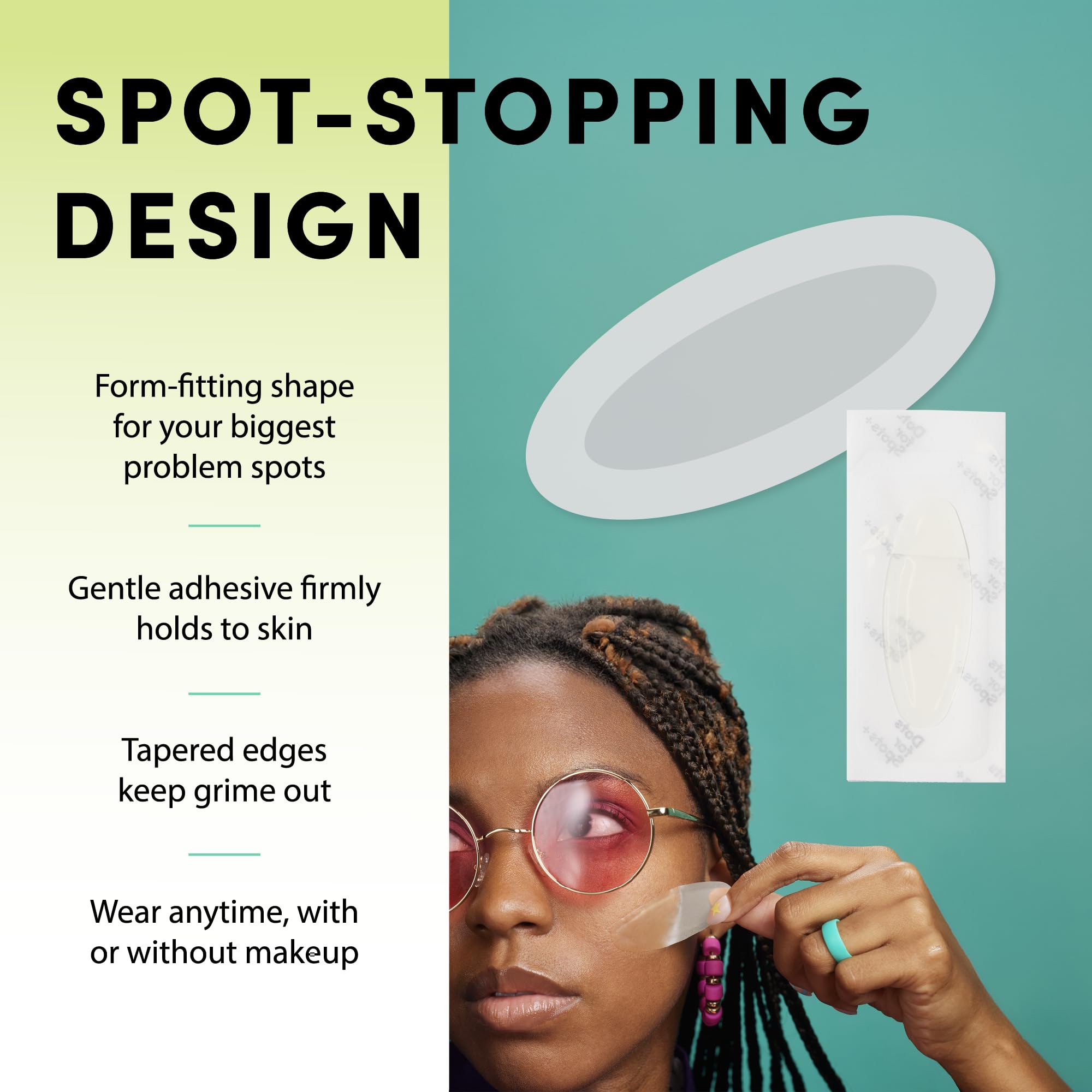Dots for Spots Large Pimple Patches for Body, Chin, Cheek or Forehead - Includes Active Ingredients Niacinamide, Witch Hazel & Salicylic Acid for Maximum Effectiveness - Reduces Redness (10 patches)
