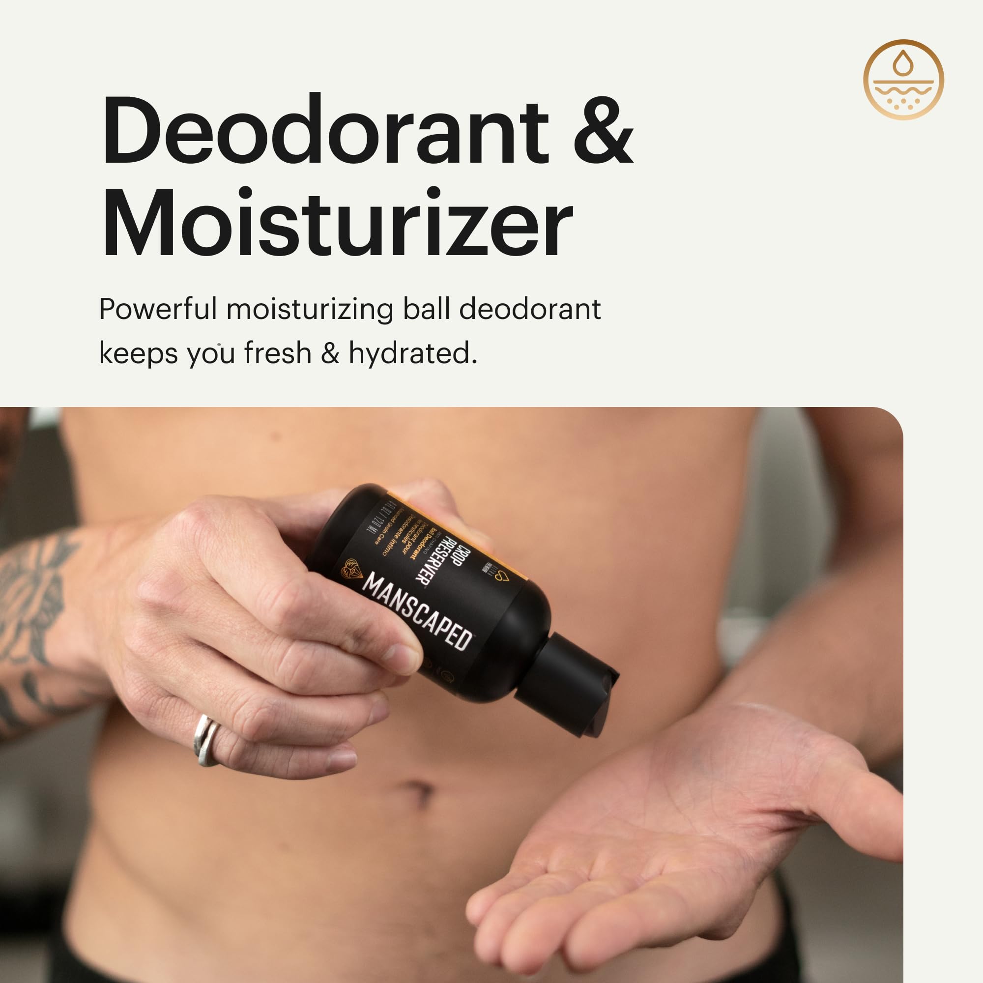 MANSCAPED® The Crop Preserver®, Anti-Chafing Men's Ball Deodorant, Male Care Hygiene Moisturizer Featuring Soothing Aloe Vera, 4oz (2-Pack)
