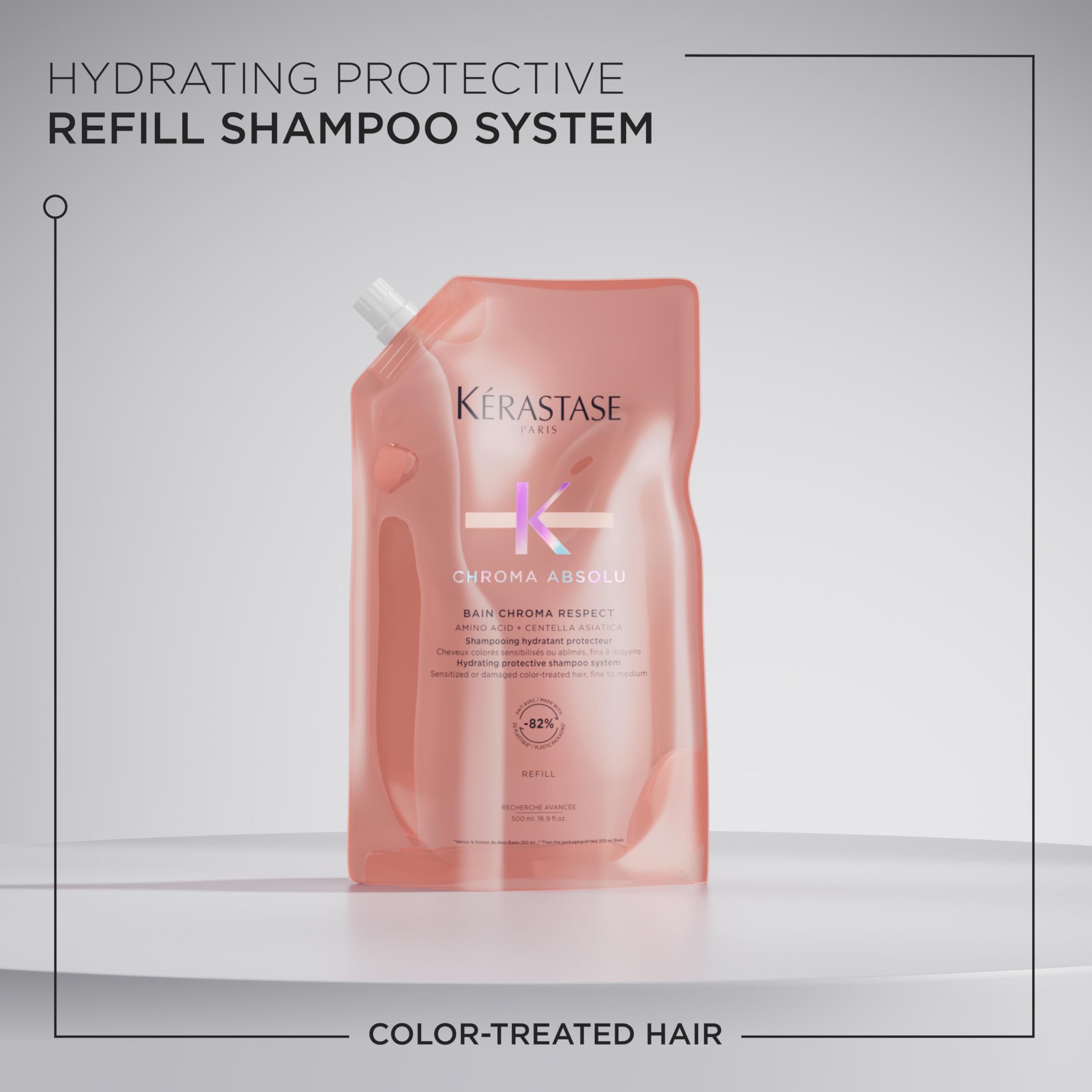 Kerastase Chroma Absolu Bain Riche Chroma Respect Shampoo - Gentle Hydration, Preserves Color Intensity, For Fine to Medium Hair, 500ml Refill