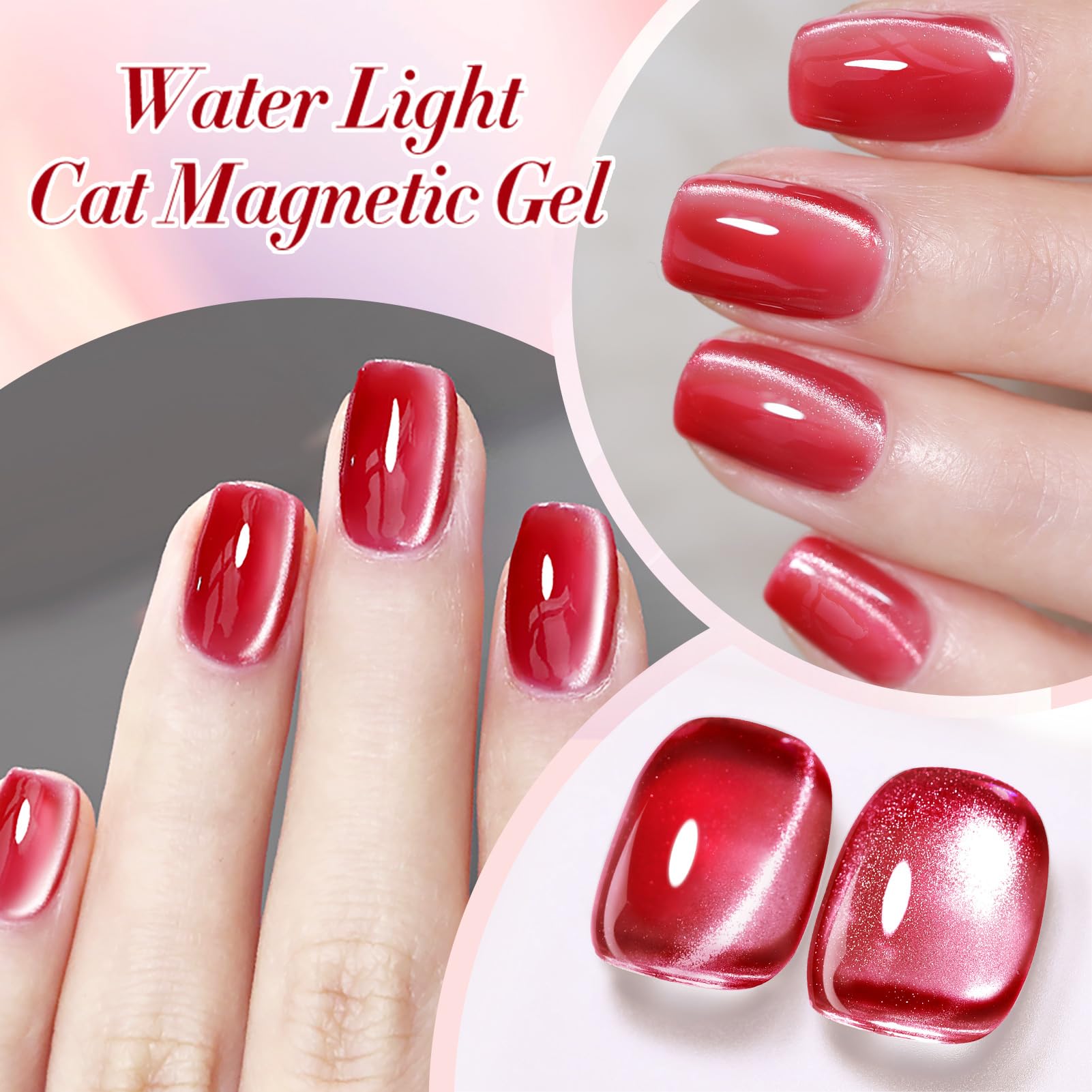 BORN PRETTY Magnetic Gel Nail Polish Jelly Translucent Polish Glitter Shimmer Pearl Auroras U V Gel 6 Colours Pink Nude Nail Lamp Varnish Manicure Kit for Women Gift Set