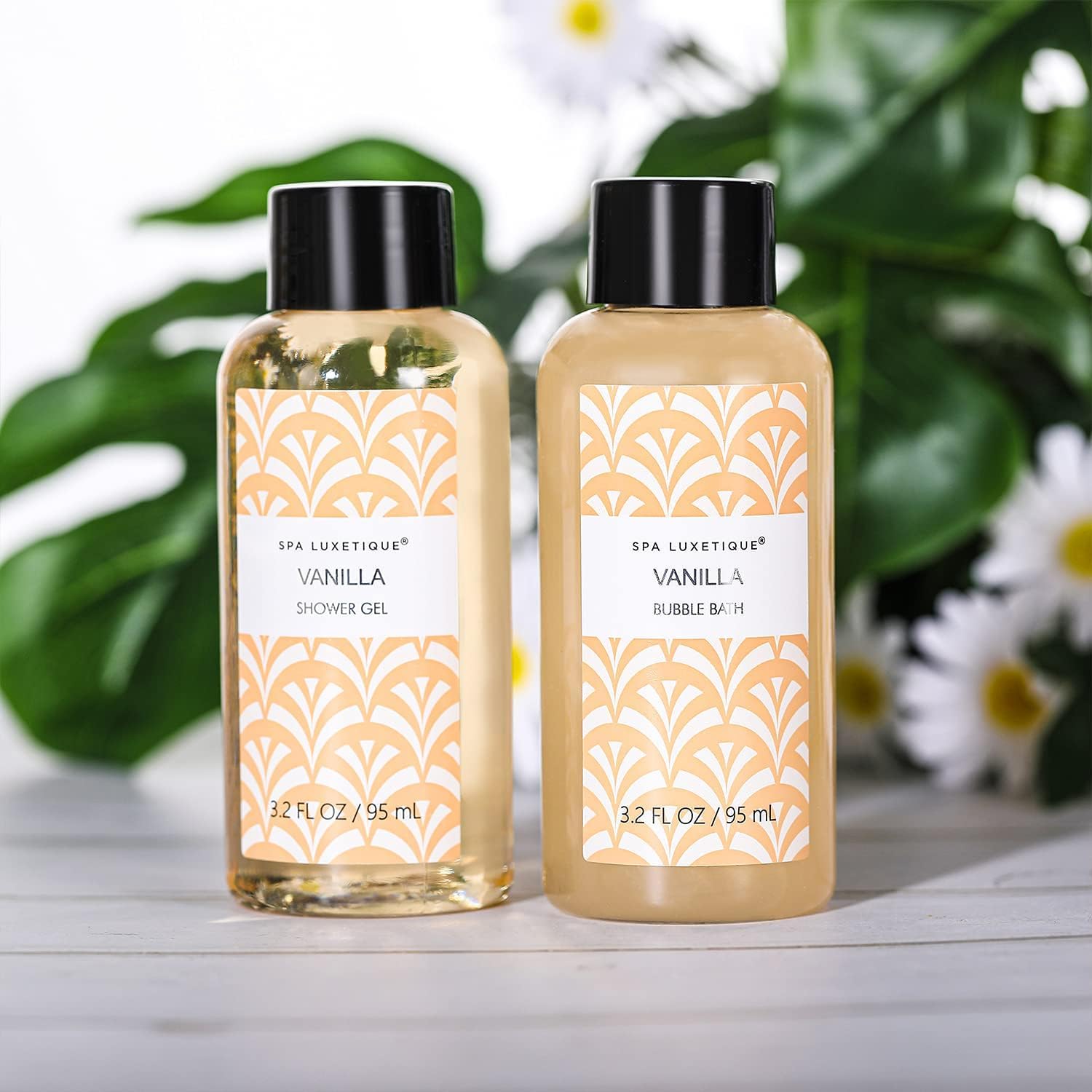 Spa Luxetique Spa Gift Set, 6pcs Vanilla Bath Gifts for Women, Travel Gift Box with Hand Cream, Body Lotion, Shower Gel, Bubble Bath, Mothers Day Gifts, Valentine's Gifts for Her
