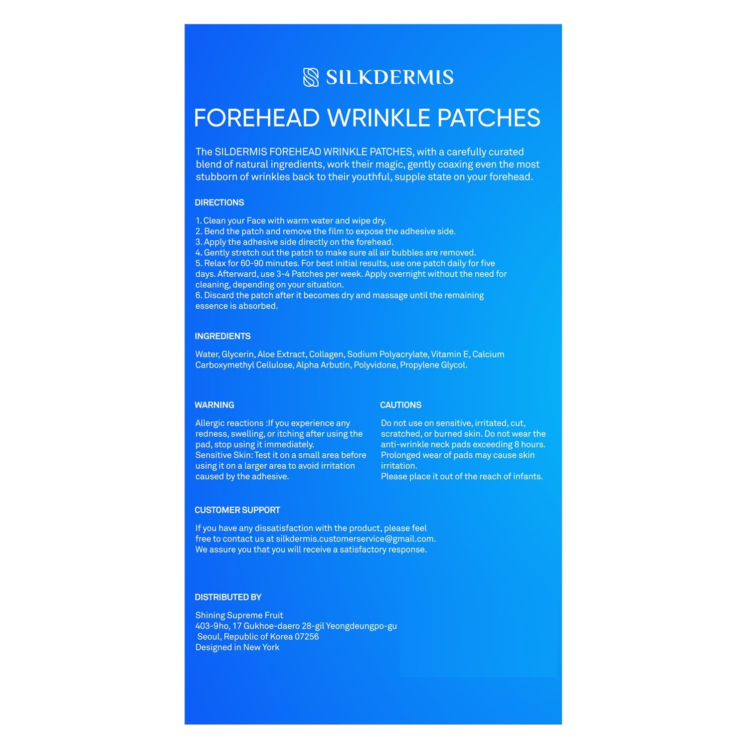SILKDERMIS Forehead Wrinkle Patches, Moisturising Anti-Ageing Treatment, 12 Pcs
