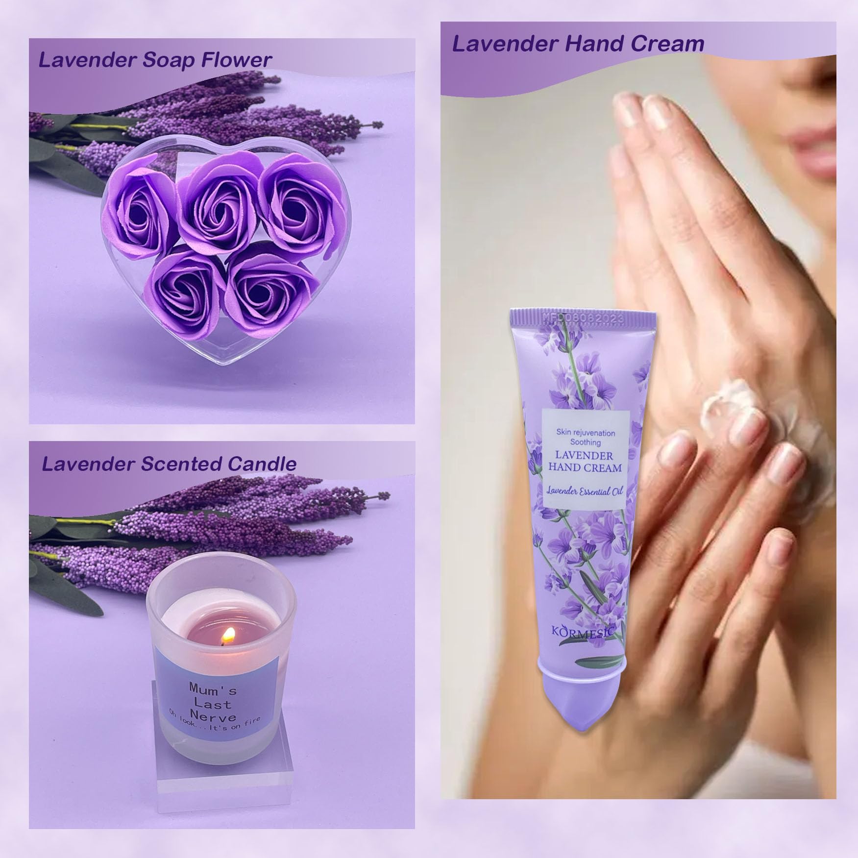Mothers Day Pamper Gifts for Mum, Mum Birthday Gifts,Gift Set for Women, Unique Lavender Self Care Mummy Gifts, Best Mum Gifts, Relaxation Spa Bath Set for Her, Get Well Soon Gift Ideas for Mother