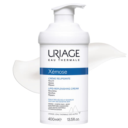 Uriage Xémose Lipid-Replenishing Anti-Irritation Cream 400ml - Face & Body - Very Dry Skin Prone to Atopy - Hydrates, Immediately Soothes Itching Sensations, Brings Long-Lasting Comfort