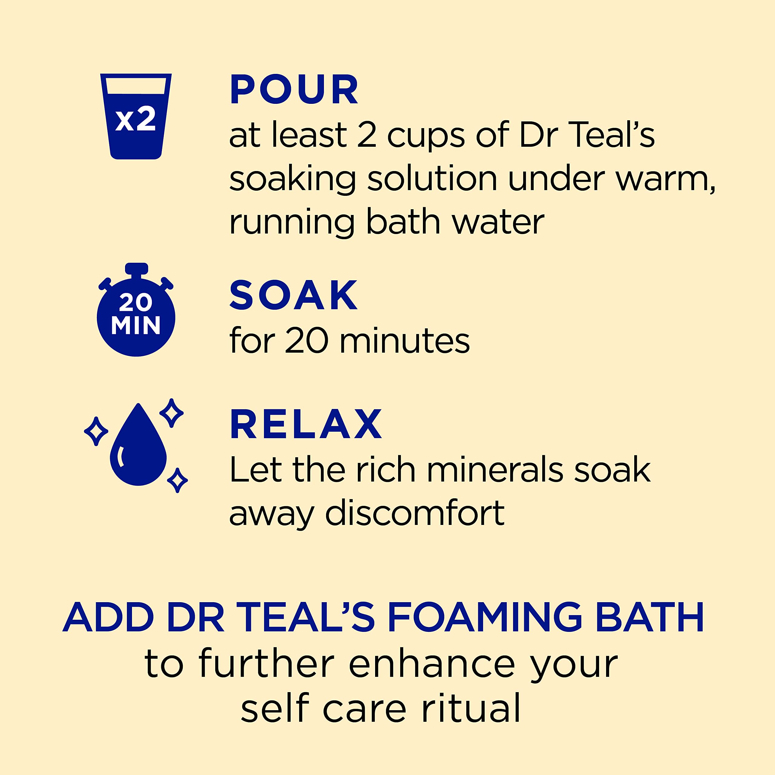 Dr Teal's Pure Epsom Salt Soaking Solution Prebiotic Lemon Balm with Essential Oils 3Lb 1.36Kg