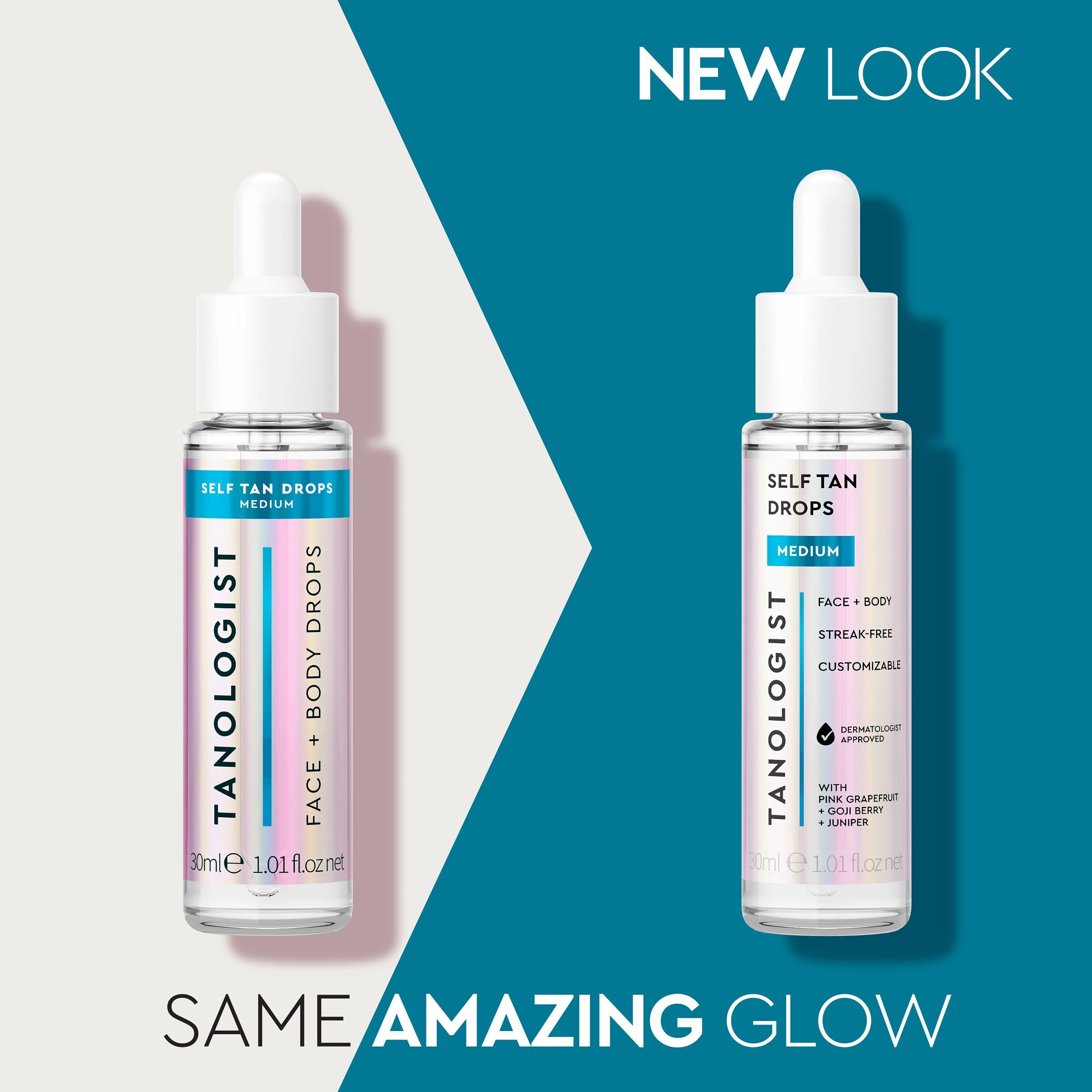 Tanologist Self Tan Drops Medium (30 ml) Add Self Tanning Drops to Skin Care For Sensitive Skin Dermatologist Approved Clean Ingredients & Vegan