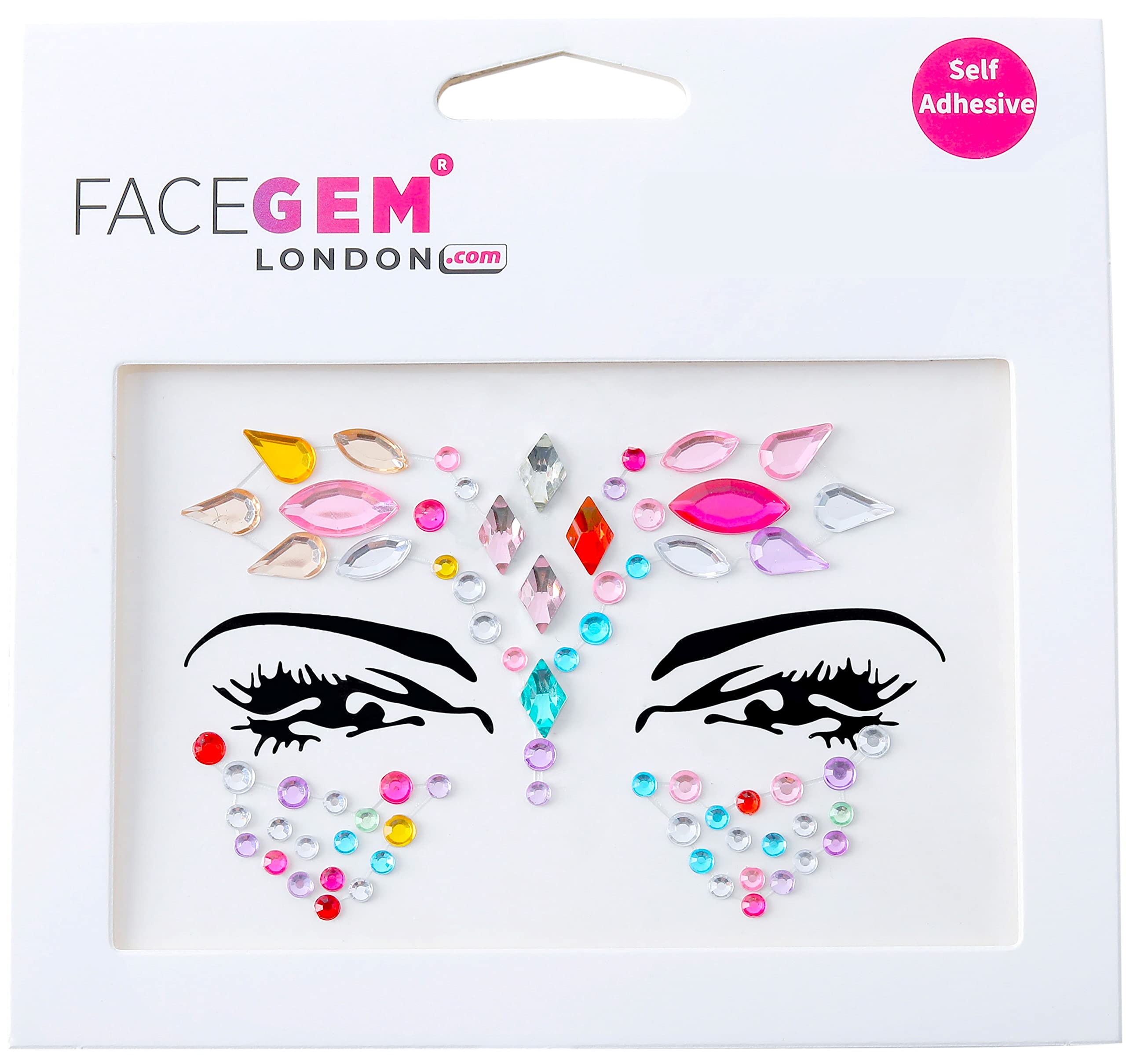 Face Gems Adhesive Glitter Jewel Tattoo Sticker Festival Gems Rave Party Body Make Up (32 PCS)