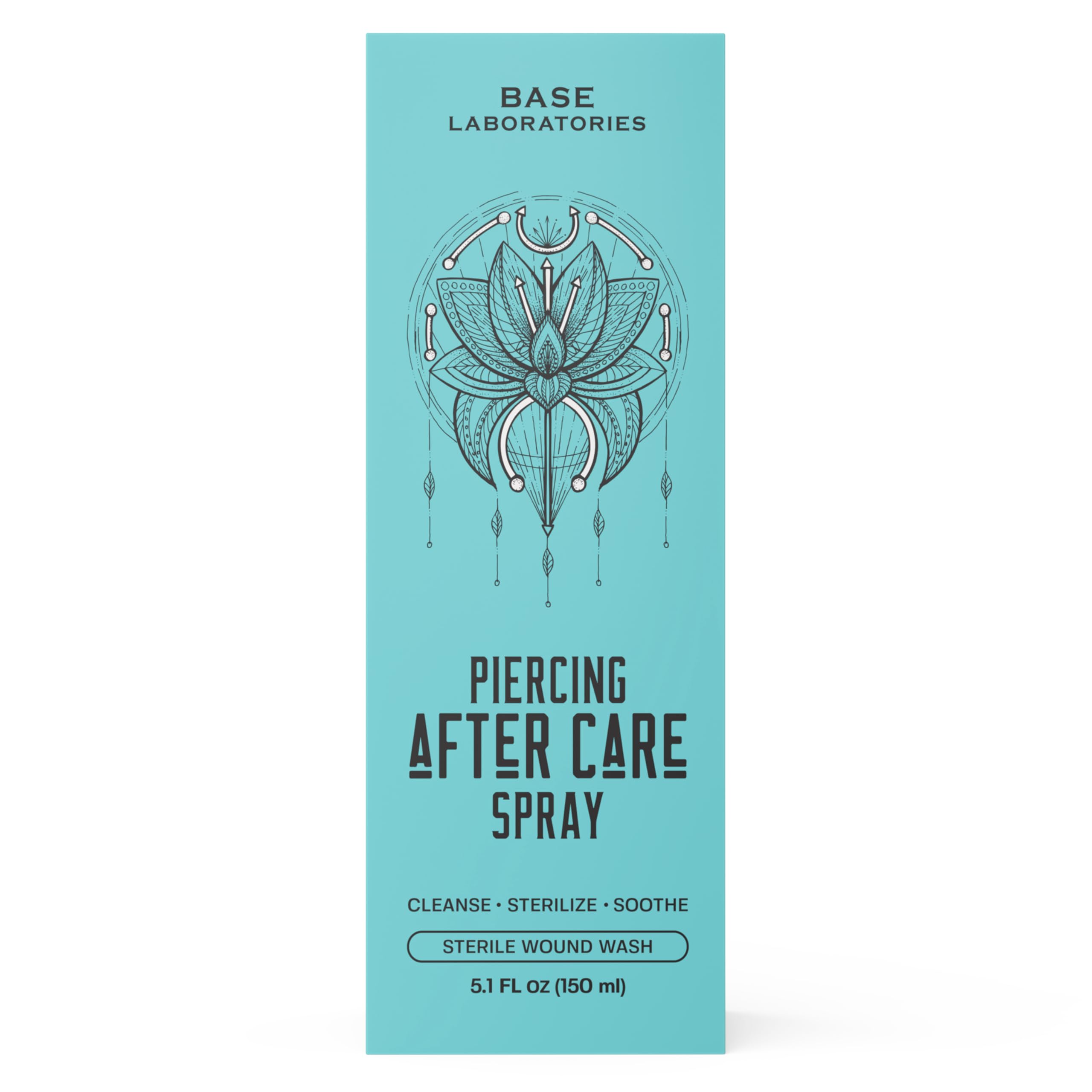 Base Labs Piercing Aftercare Spray Piercing Cleaning Solution | 240ml | Saline Solution Piercing | Cleanses & Soothes for Keloid Bumps on Ears & Nose - Saline Aftercare Spray - 2PK & 1PK (70CT)
