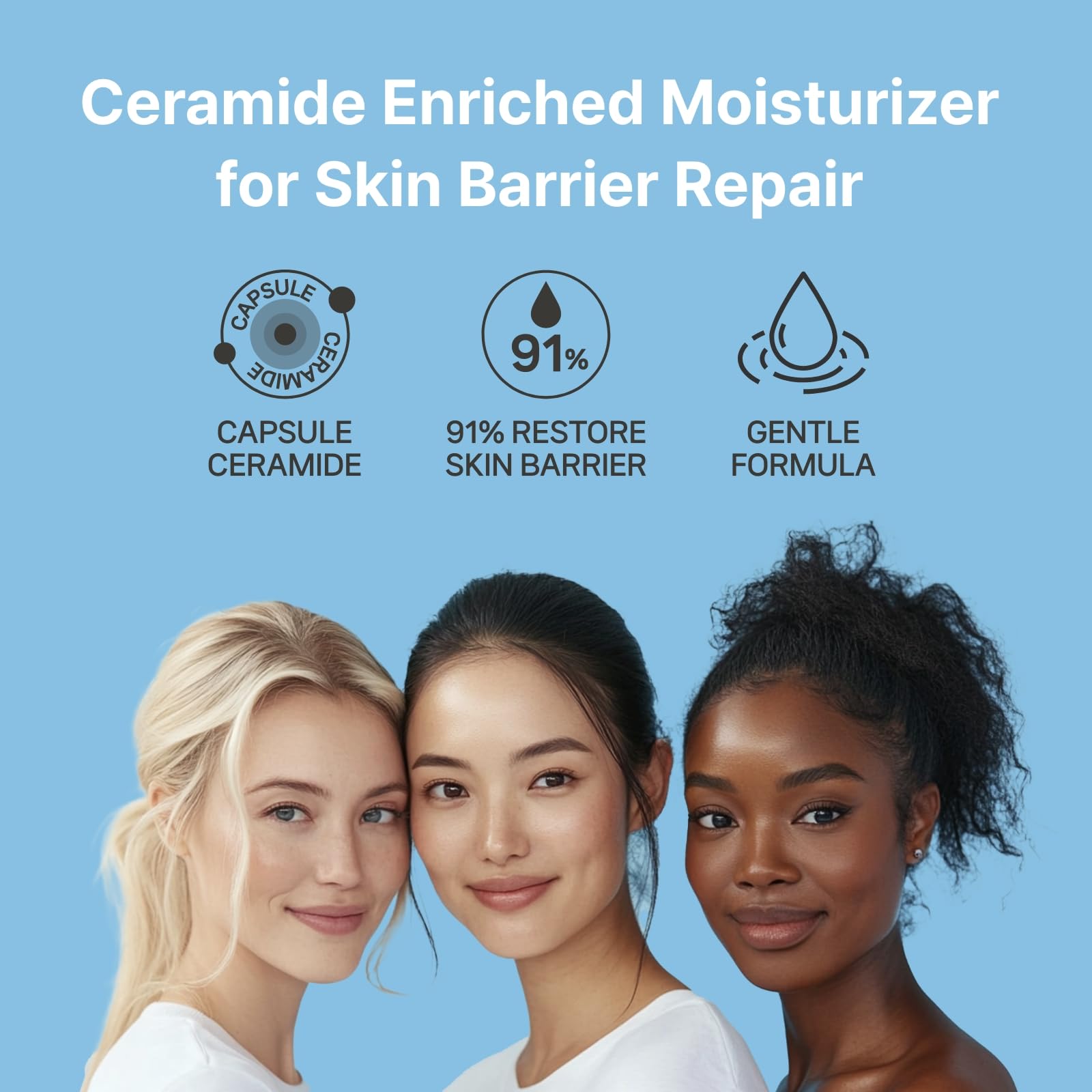 ILLIYOON Ceramide Ato Concentrate Cream (500ml, 16.9 Fl Oz) | Moisturizer for Dry&Sensitive Skin, 100hr Hydration, Restoring Skin Barrier | Gentle for Infants and Adults | Vegan | Fragrance Free