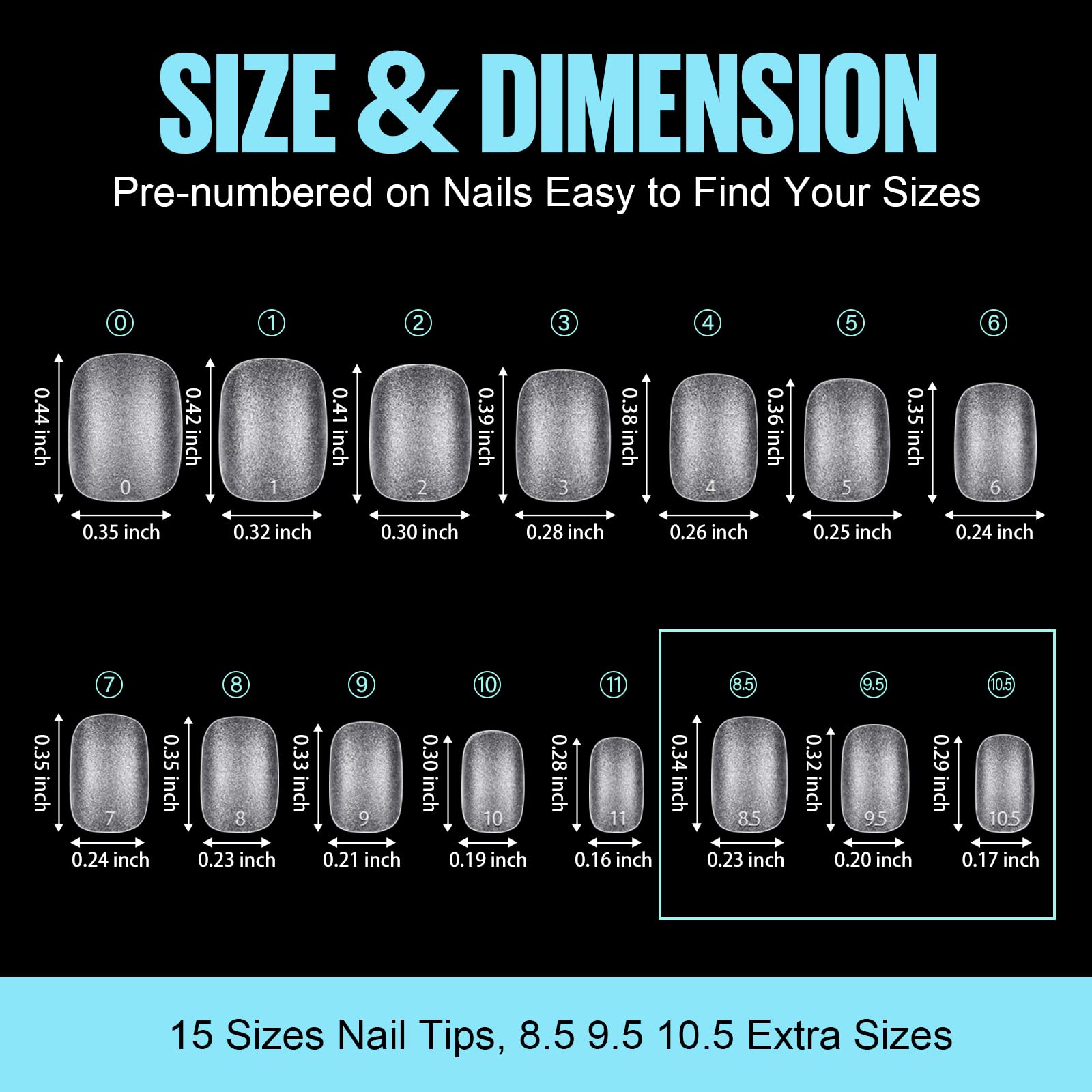 TOMICCA Extra Short Oval Nail Tips - 450Pcs Soft Acrylic Nails Tip, 15 Sizes Double-sided Matte No File False Tips, Strong Full Cover Short Gel Tips for Nail Extensions