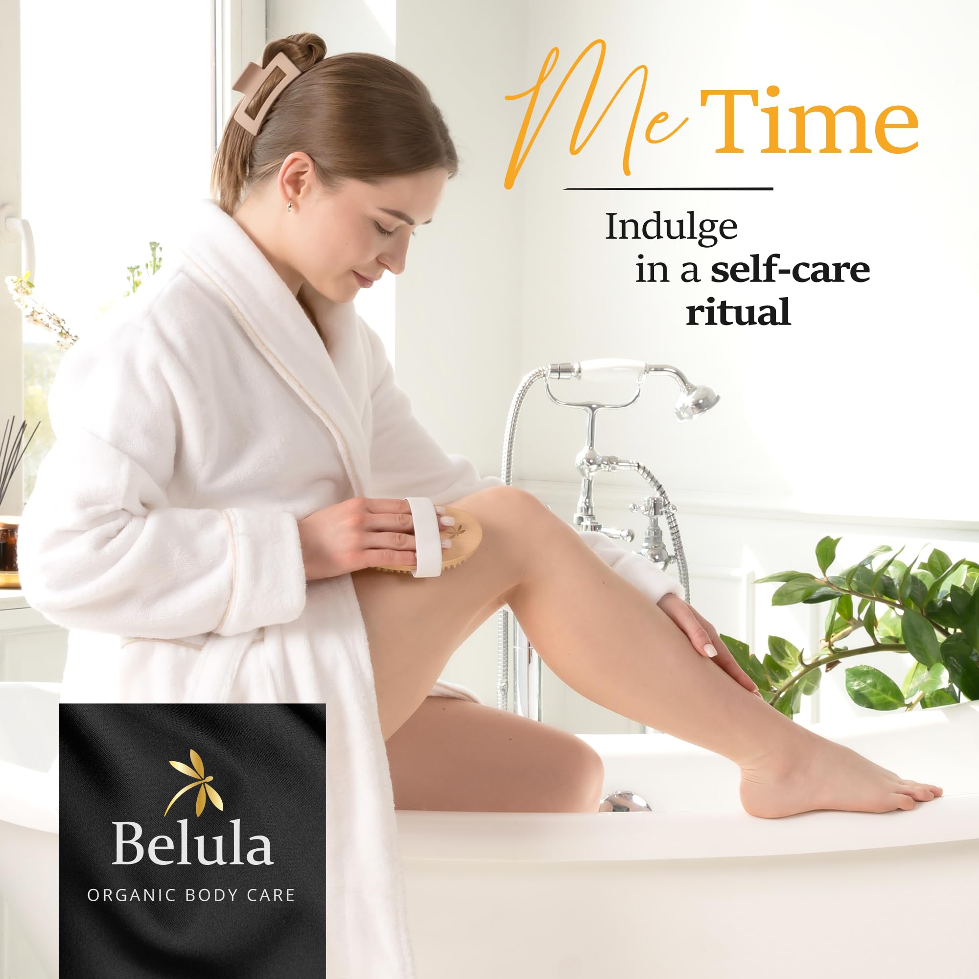 Belula Premium Dry Brushing Body Brush Set- Natural Boar Bristle BodyBrush, Exfoliating FaceBrush & One Pair Bath & Shower Gloves. Free Bag & How to – Great Gift for A Glowing Skin & Healthy Body