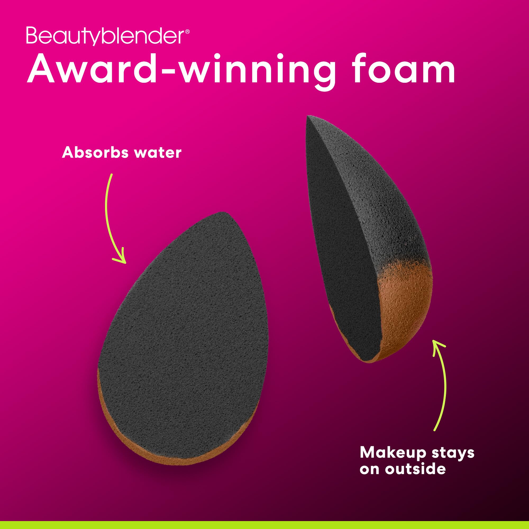 BeautyBlender Pro Black Ei Latexfrei Schwämmchen makellos für flüssige Grundierung Creme Puder, 1 stück