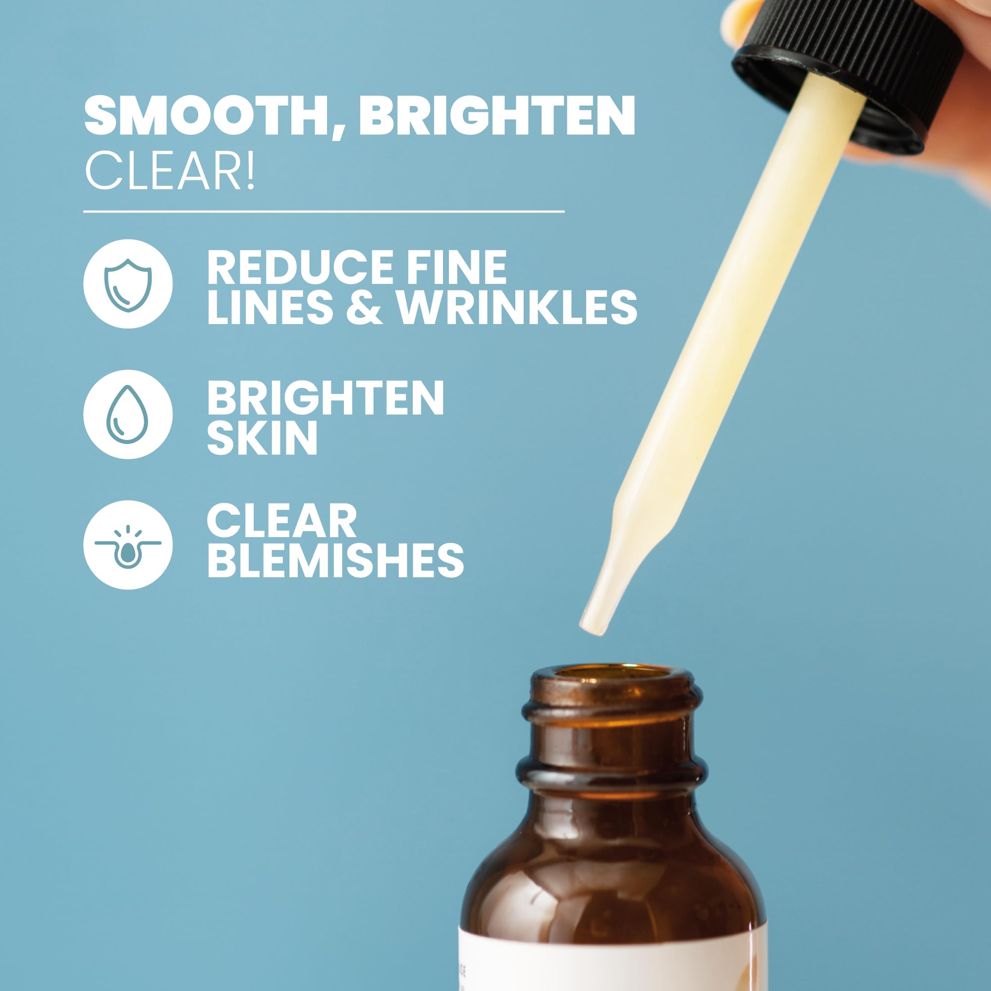 Vitamin C Plus Skin Clearing Serum With Hyaluronic Acid Serum, Retinol, Organic Aloe, Vitamin C Serum for Face - Anti-Aging Serum for Face, Acne Serum for Brightening and Dark Spots (30 ml)