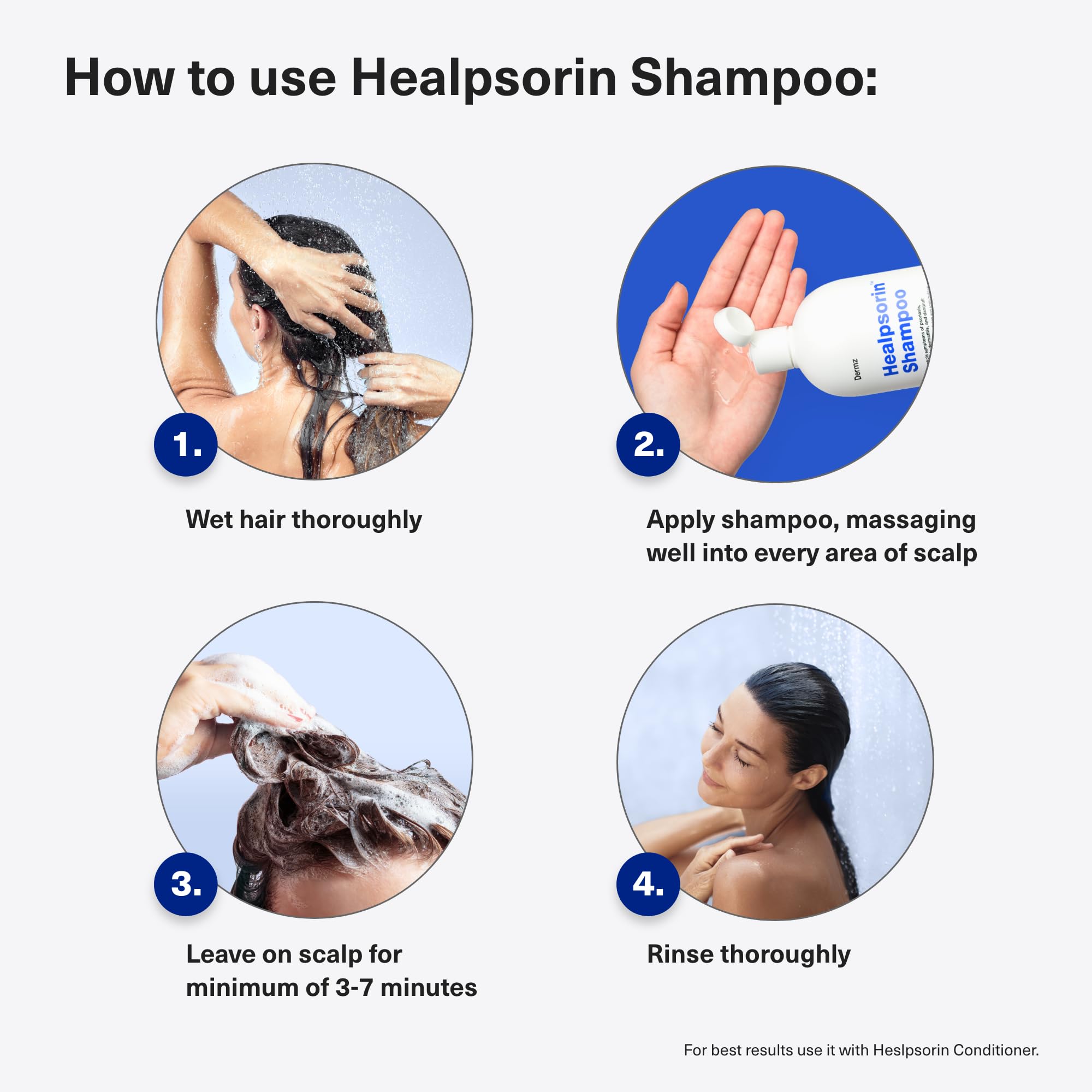 Healpsorin Psoriasis Anti Dandruff Shampoo. Flaky Scalp Psoriasis Treatment. Helps with Eczema, Dermatitis & Itchy Dry Scalp. Salicylic Acid Shampoo. Contains Dermosoft® 1%. 500ml