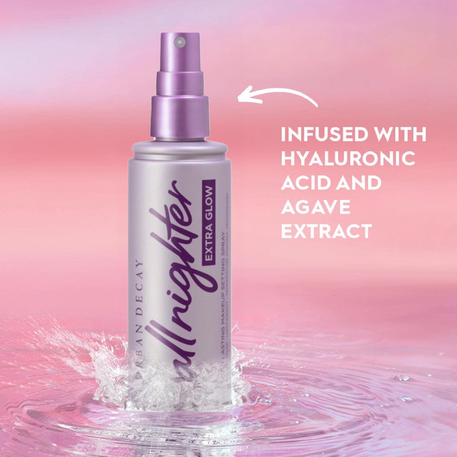 Urban Decay All Nighter Makeup Setting Spray With Extra-Glow Finish, Long-Lasting Fixing Spray for Face, Up to 16 Hour Wear, Vegan Formula*, 118ml